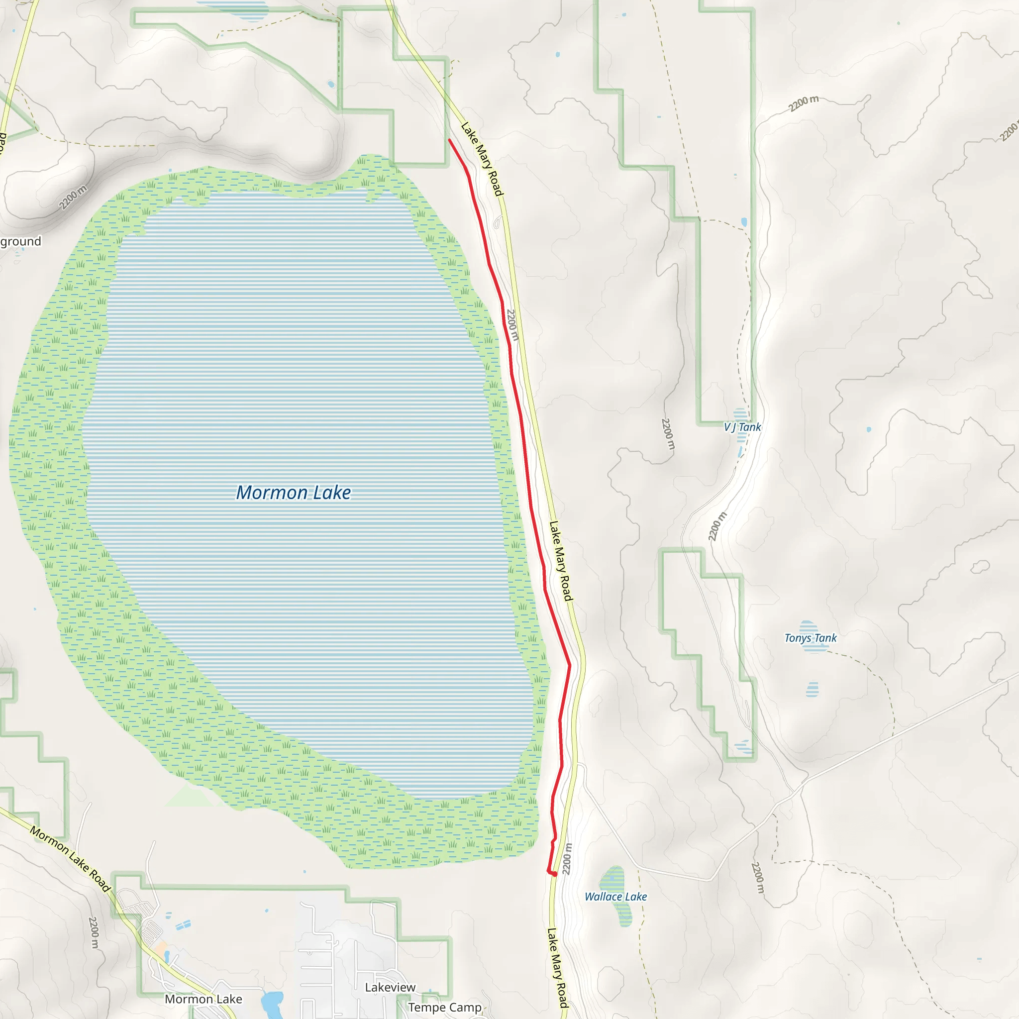 Mormon Lake Eastern Shore Walk mobile static map