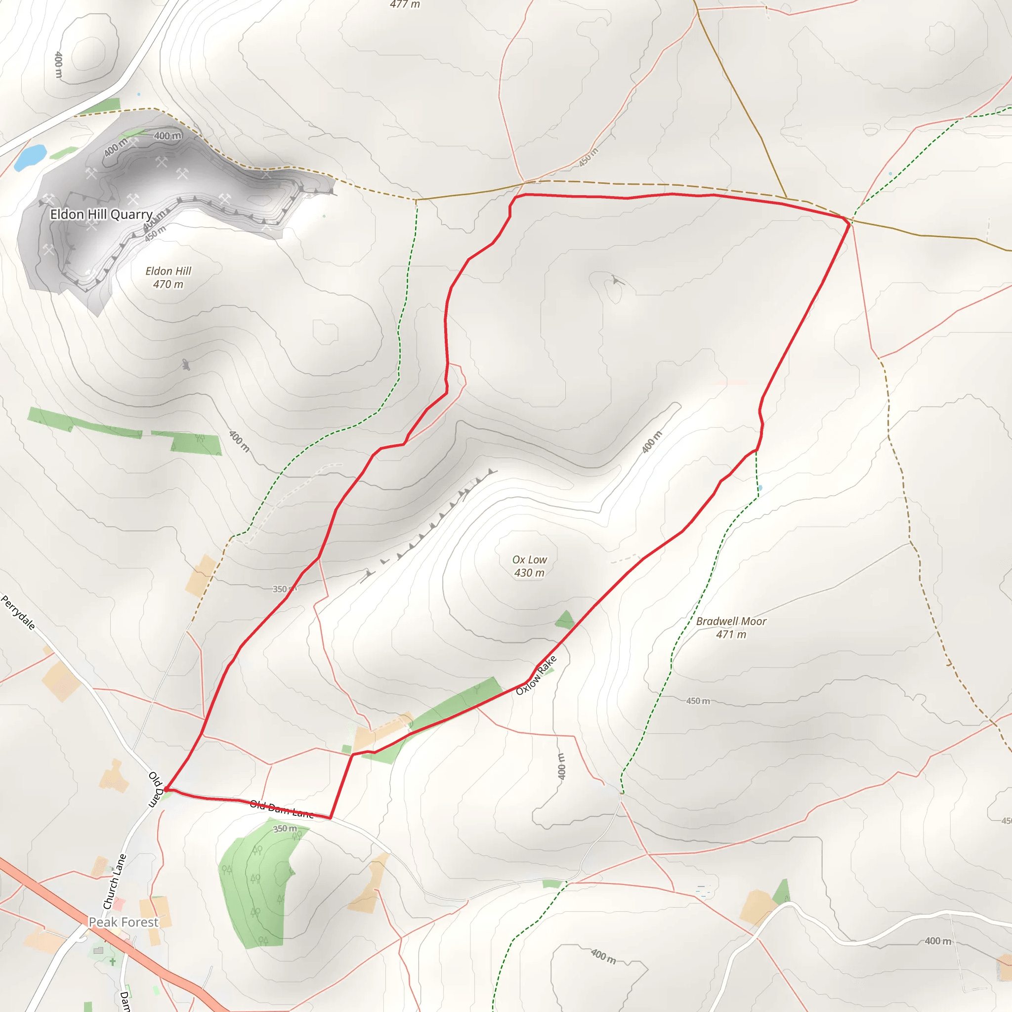 Peak Forest - Jewelknoll Plantation - Limestone Way mobile static map
