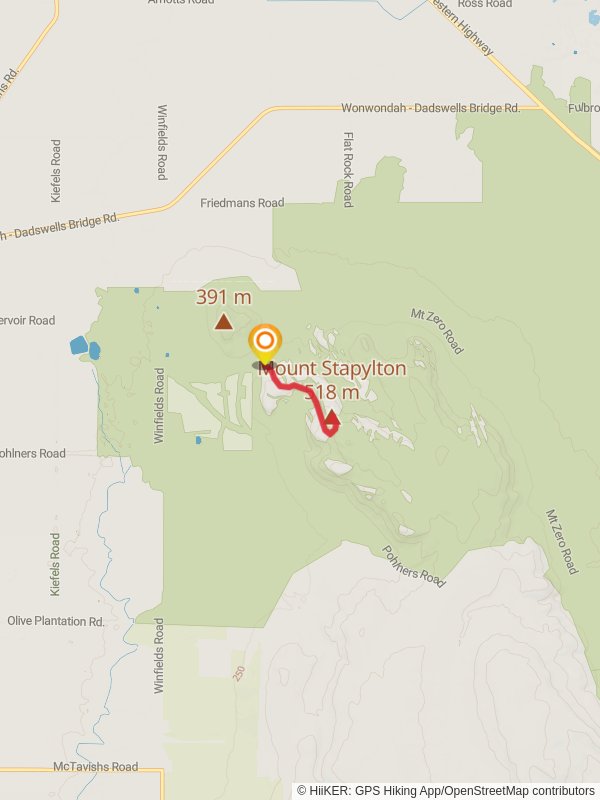 Mount Stapylton Trail mobile static map