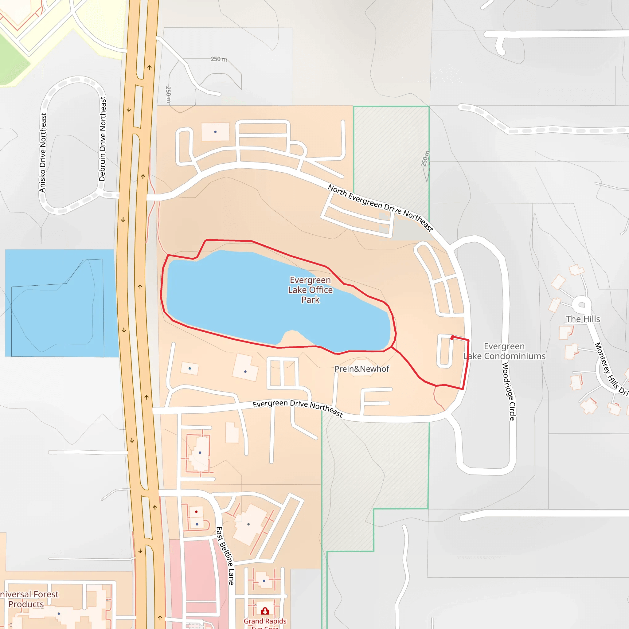Evergreen Lake Loop mobile static map