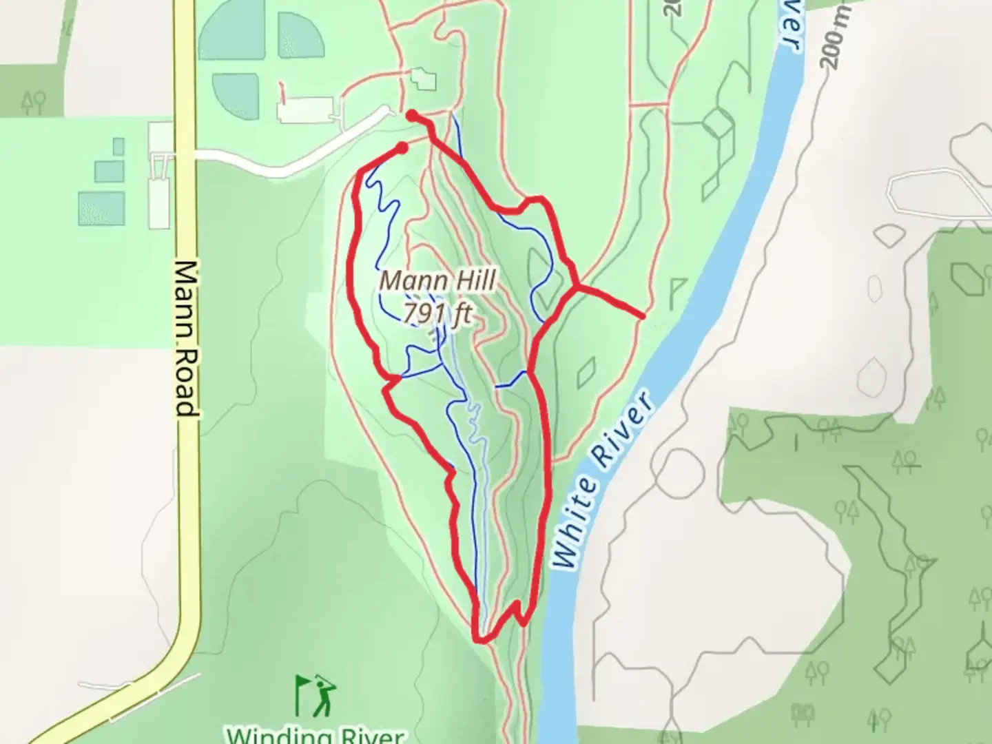 An image depicting the trail Big Fire South - White River Loop and its surrounding area.