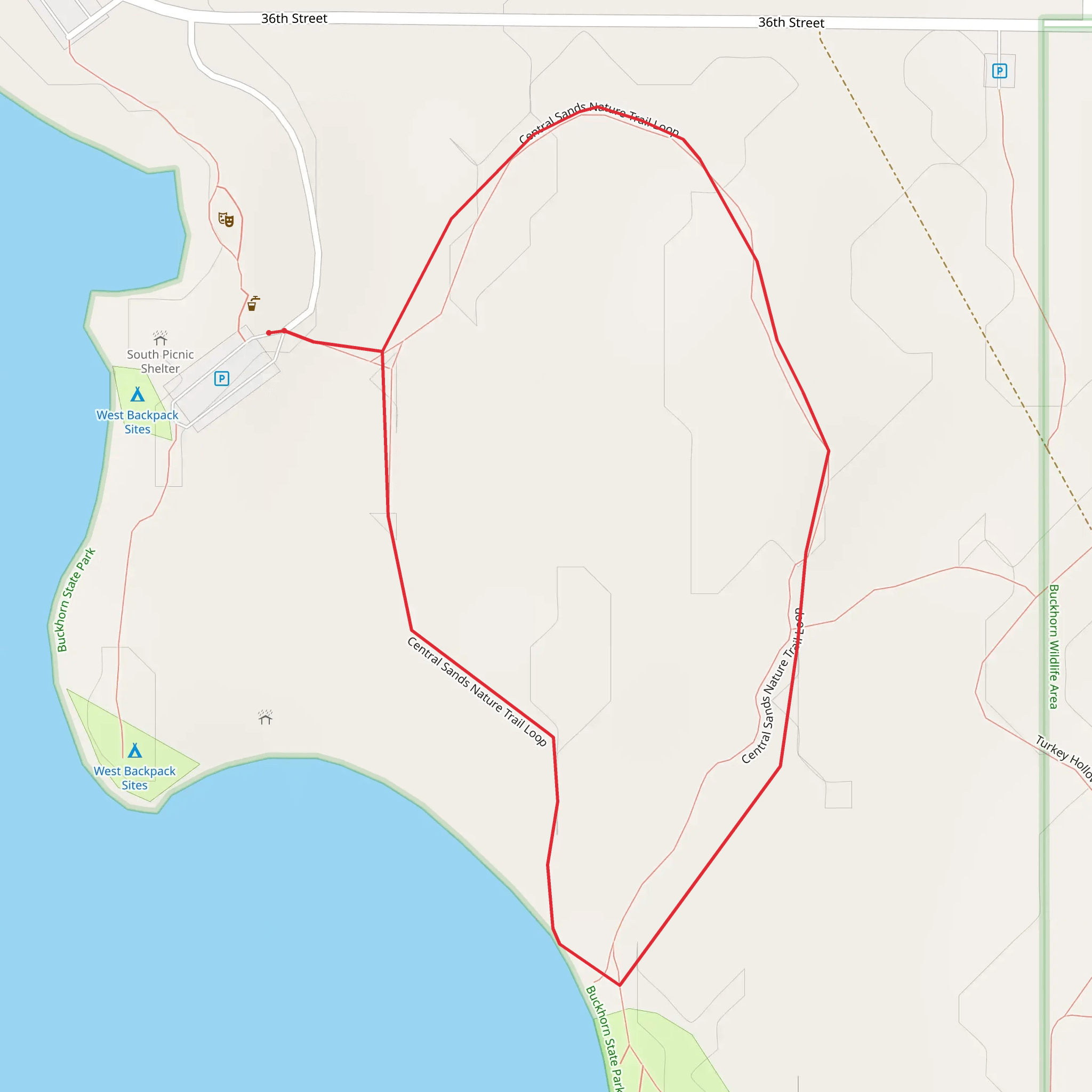 Central Sands Nature Loop Trail mobile static map