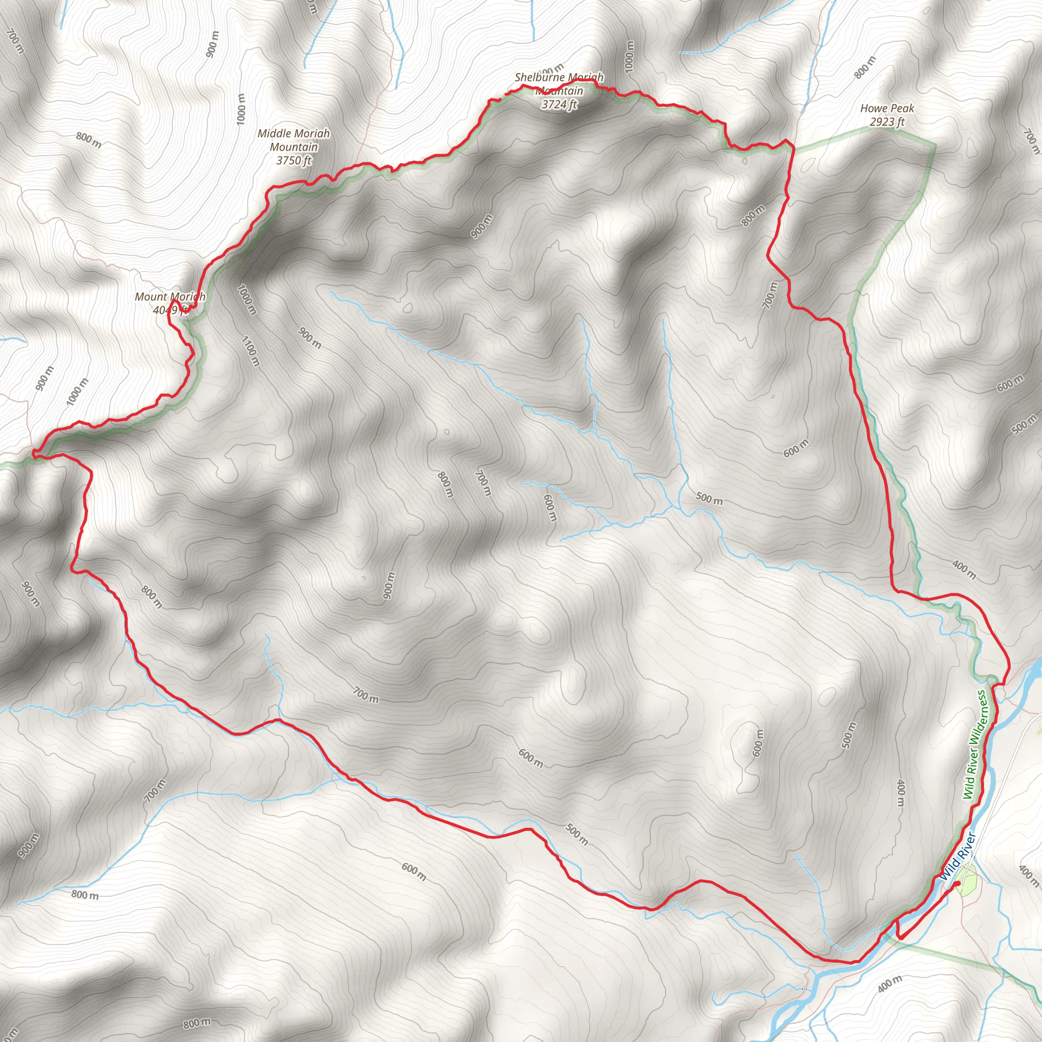 Mount Moriah Loop via Moriah Brook Trail mobile static map