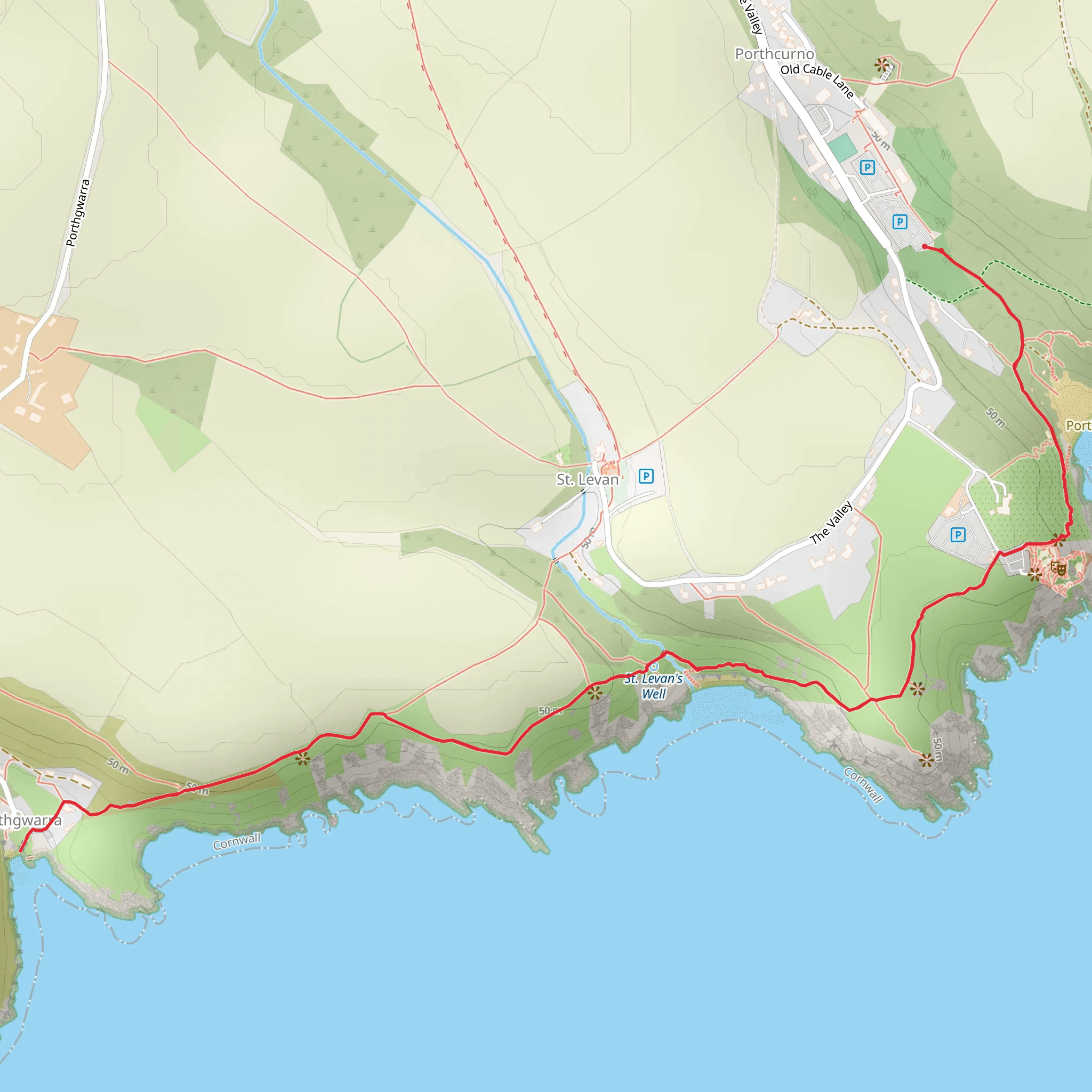Porthgwarra Walk mobile static map