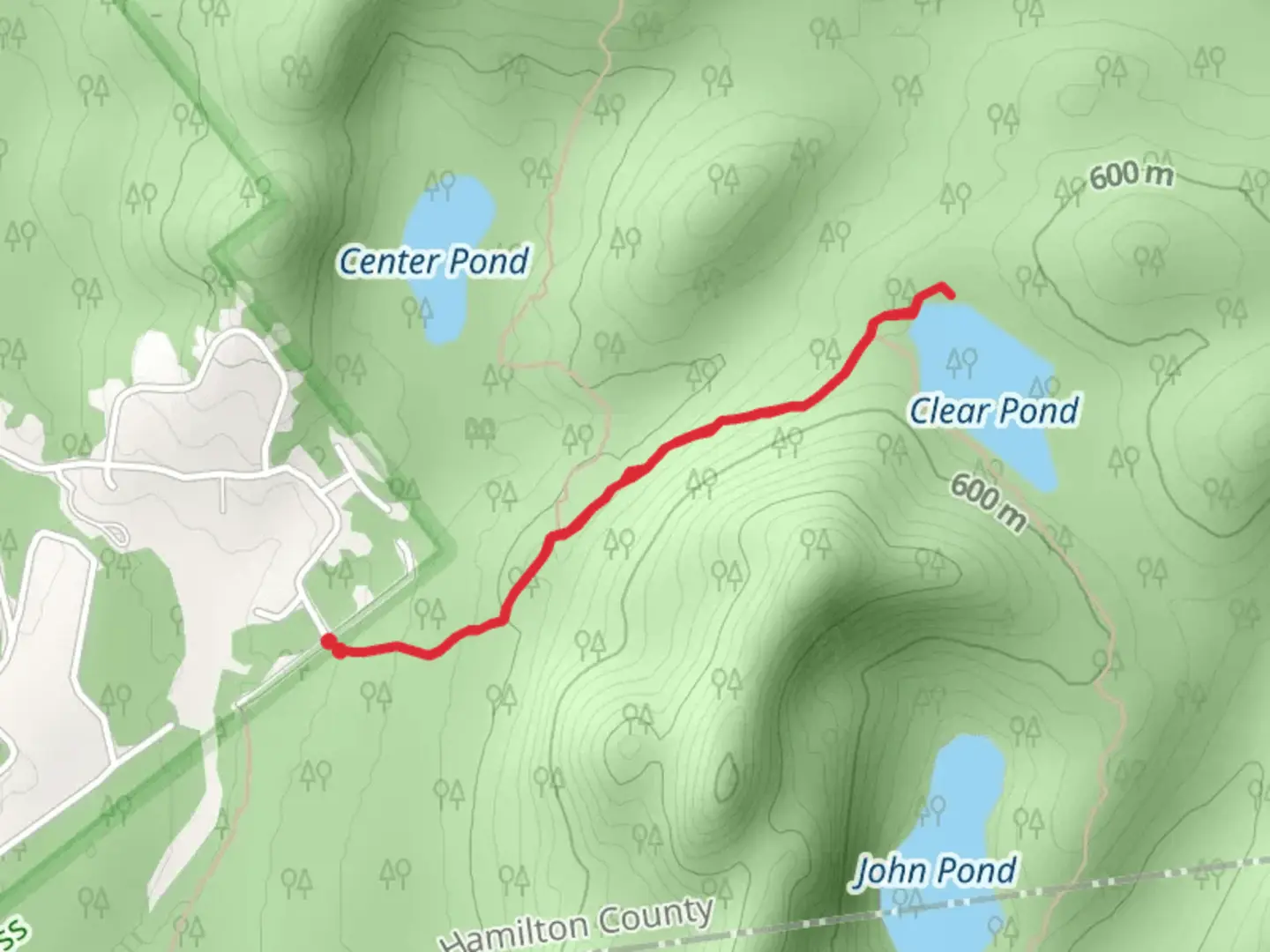 An image depicting the trail Clear Pond Wilderness Lane and its surrounding area.