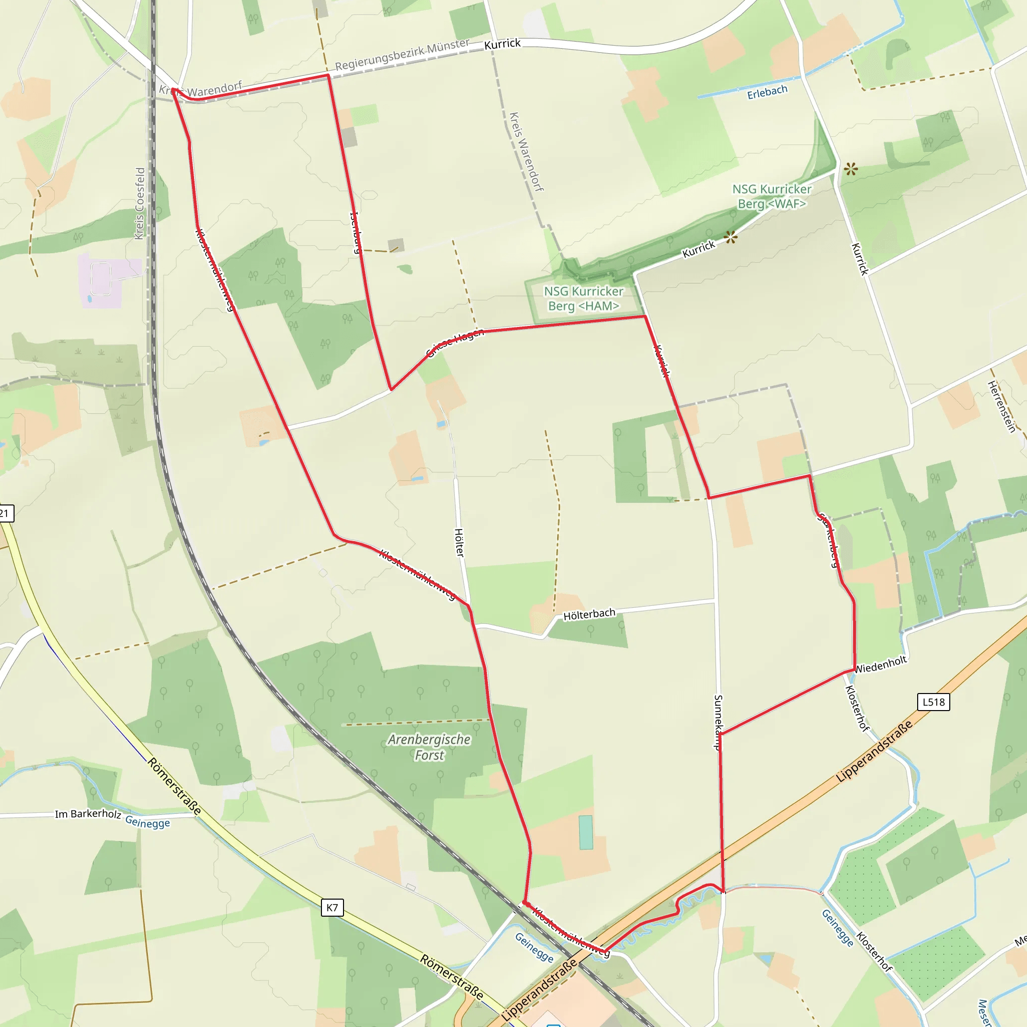 Bockum-Hoevel Rundweg A2 mobile static map