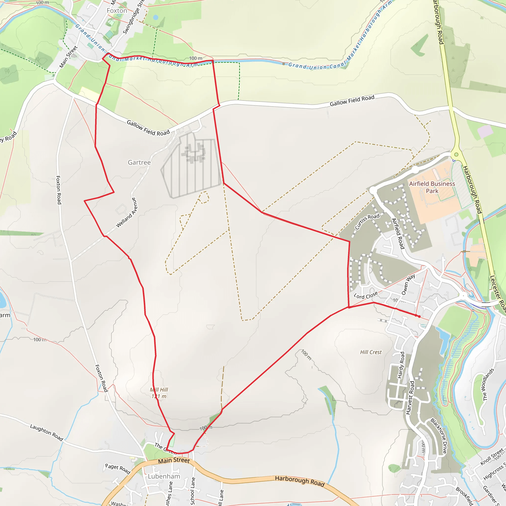 Gartree and Mill Hill Loop mobile static map