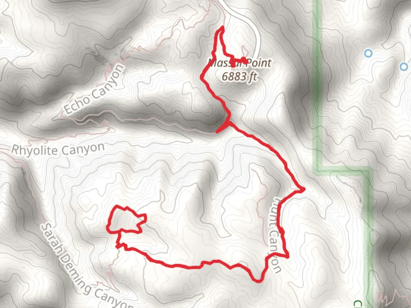 An image depicting the trail Ed Riggs Trail, Big Balanced Rock Trail and Heart of Rocks Loop Trail and its surrounding area.