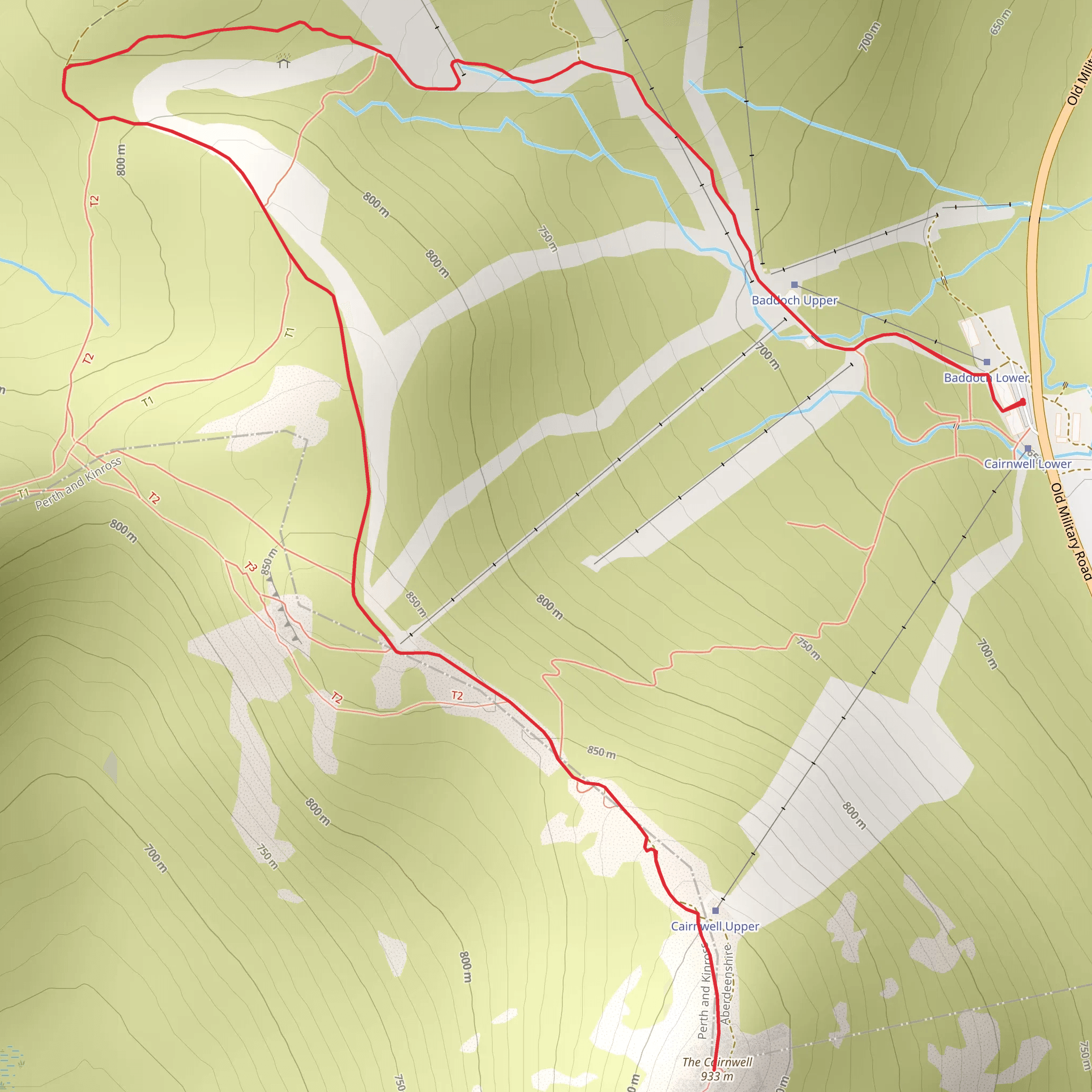 The Cairnwell mobile static map