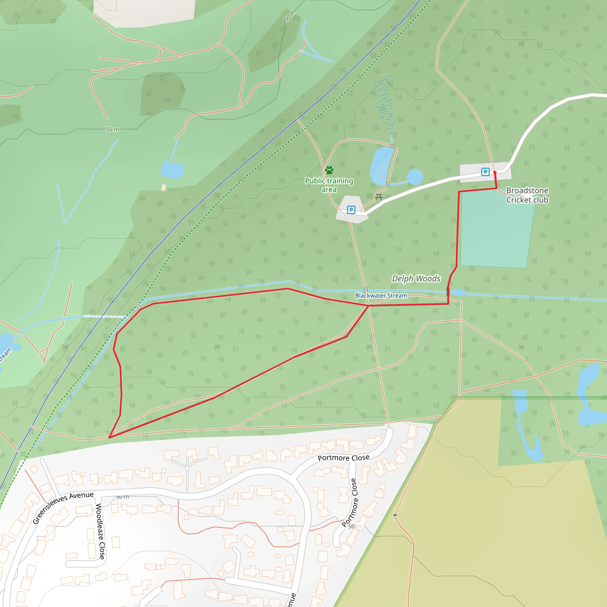 Delph Woods Walk mobile static map