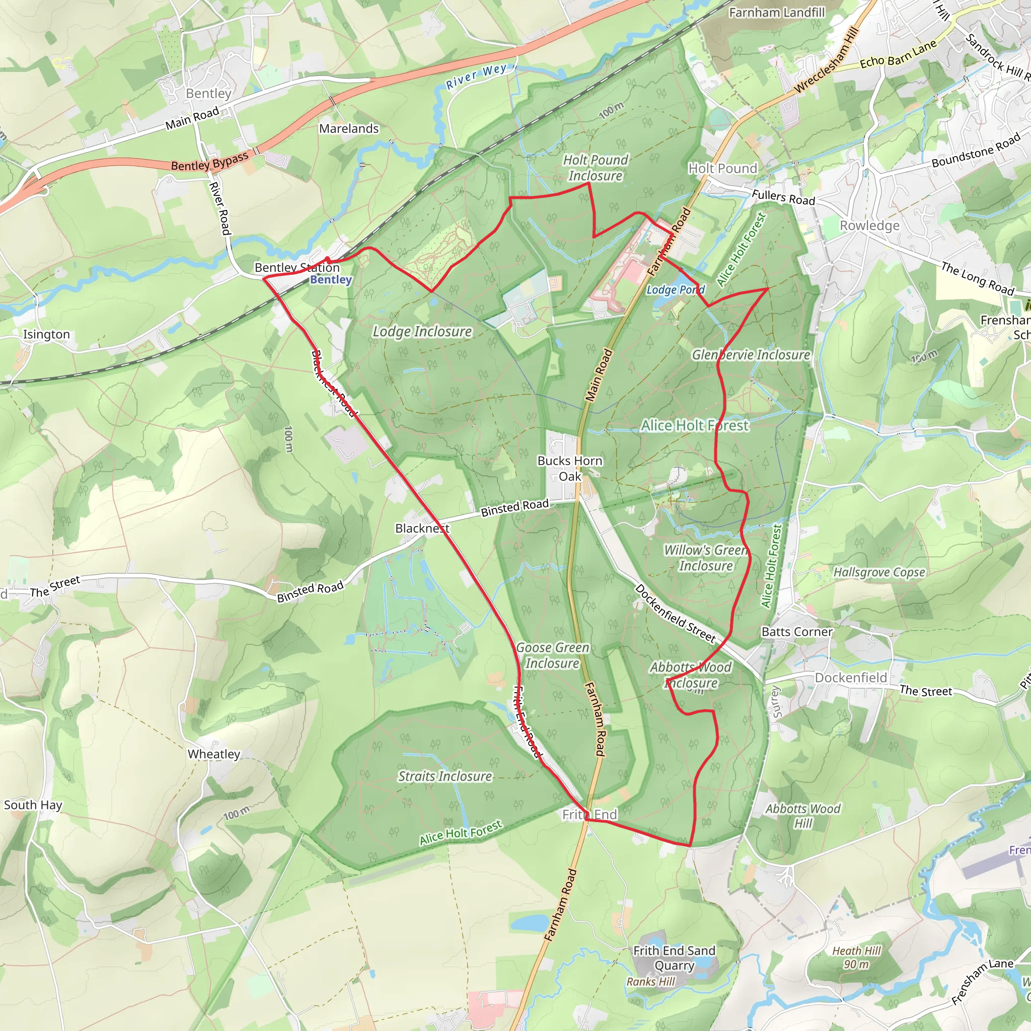 Alice Holt Forest Loop mobile static map