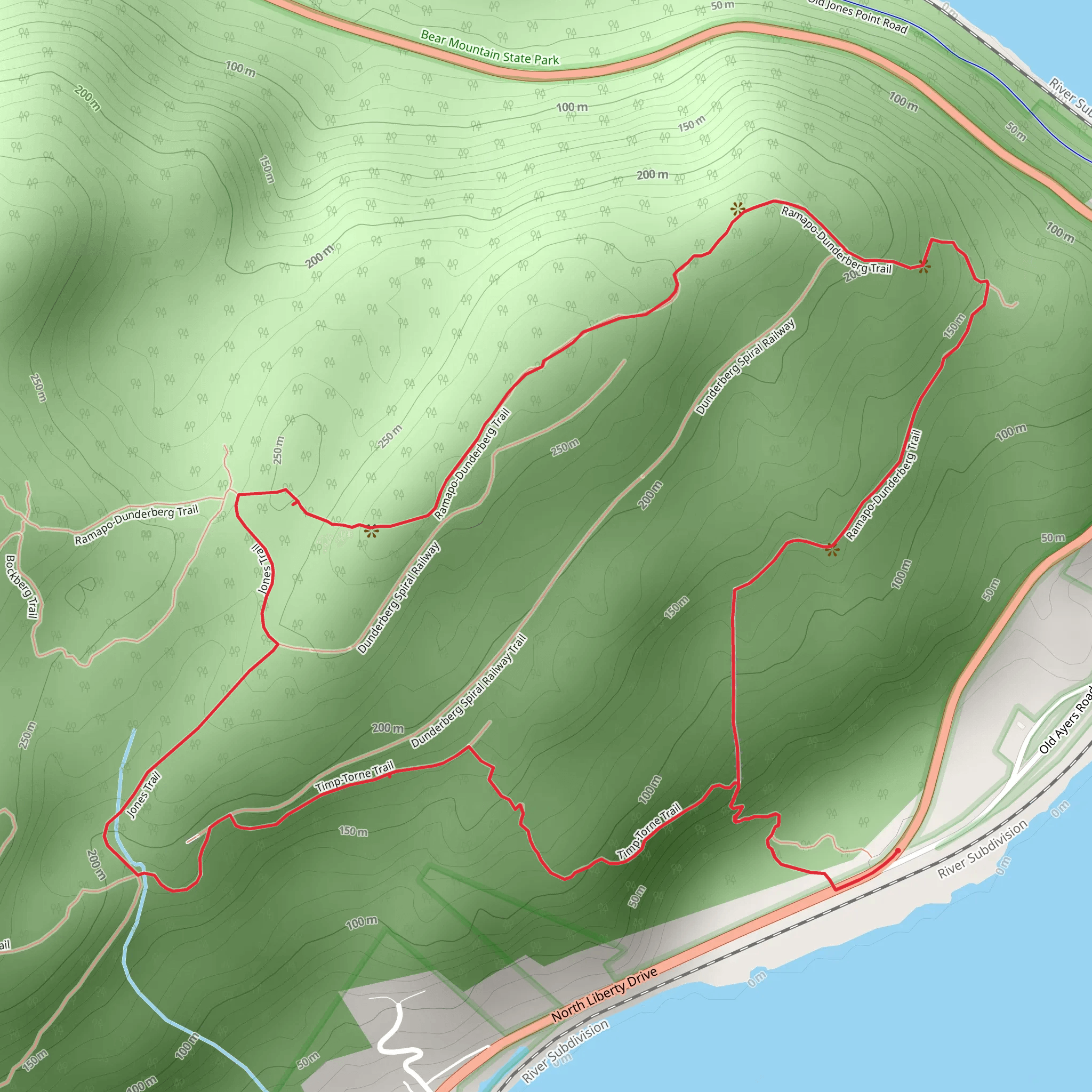Ramapo-Dunderberg Trail and Timp-Torne Trail Loop mobile static map