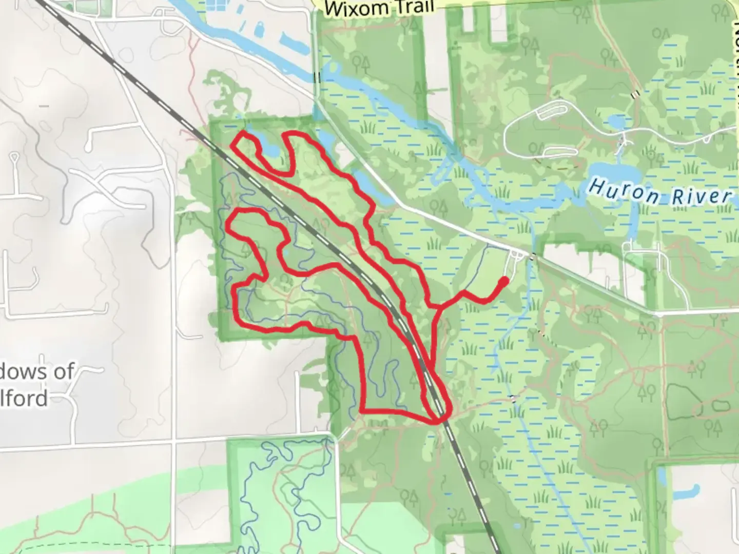 An image depicting the trail Loop 2 and 3 - Garden Road and its surrounding area.