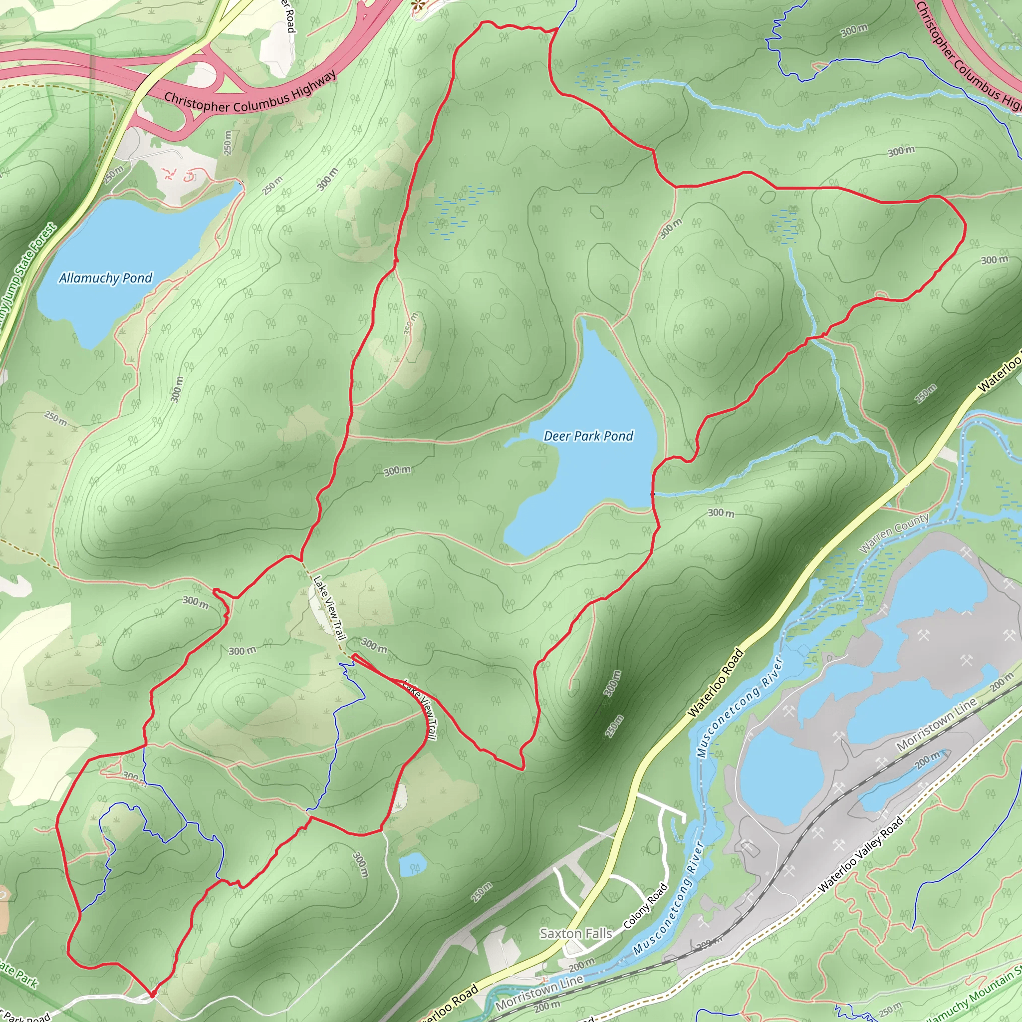 Unblazed Trail and White Trail - Deer Path Loop mobile static map