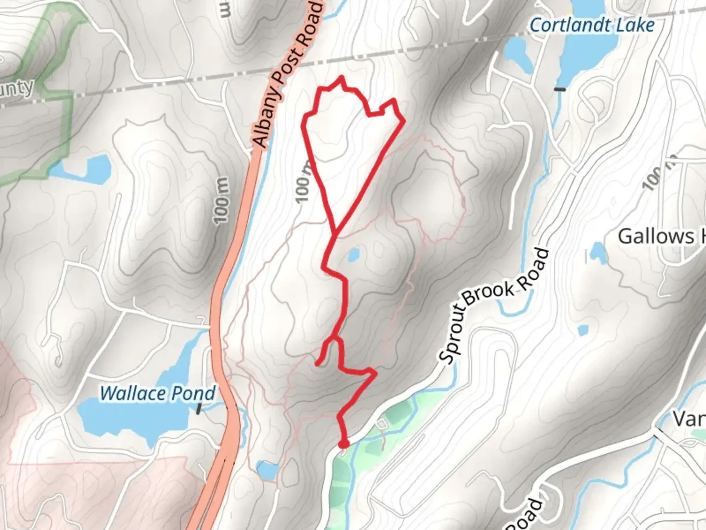 An image depicting the trail Sprout Brook Loop and its surrounding area.