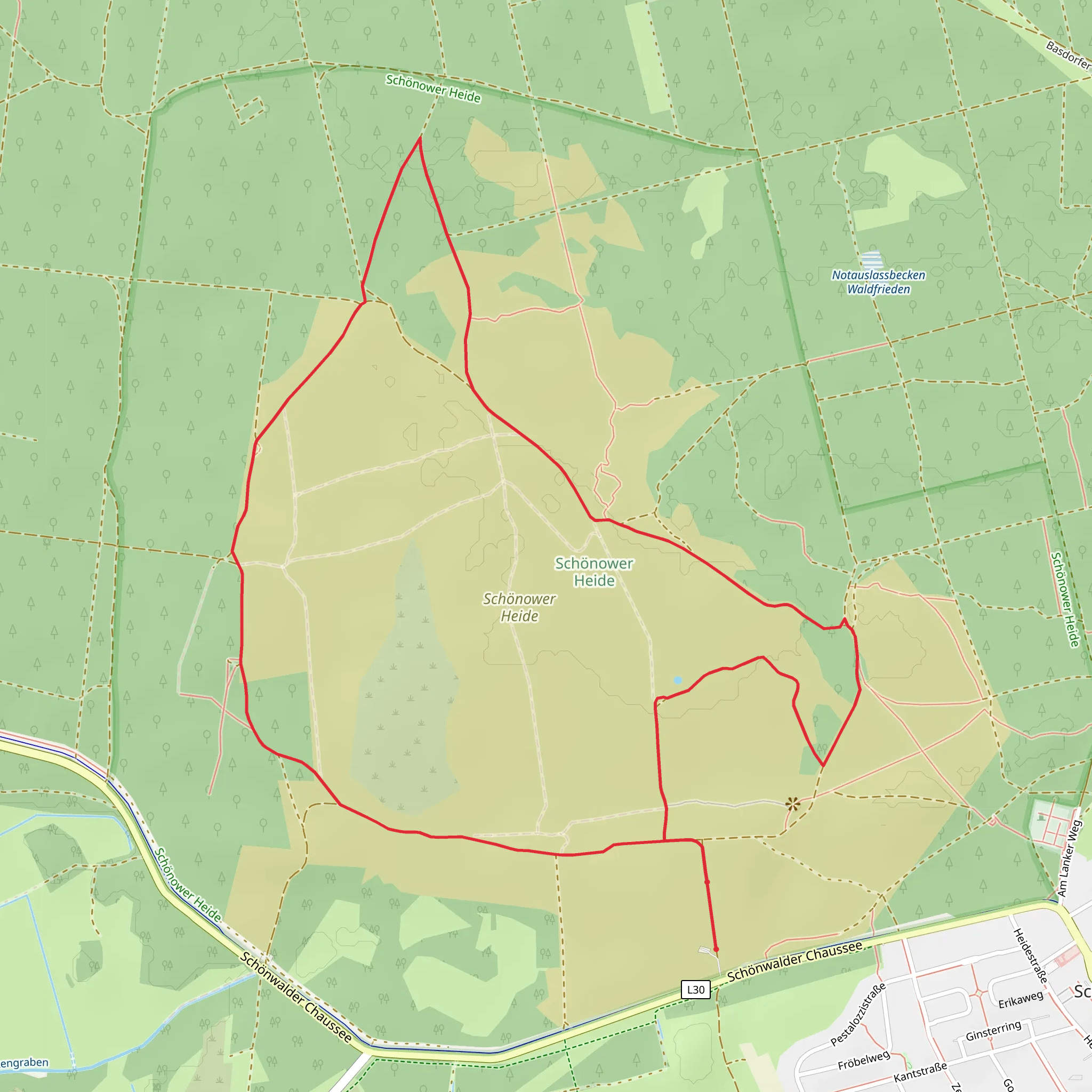 Heidepfad and Wildwanderweg Loop mobile static map