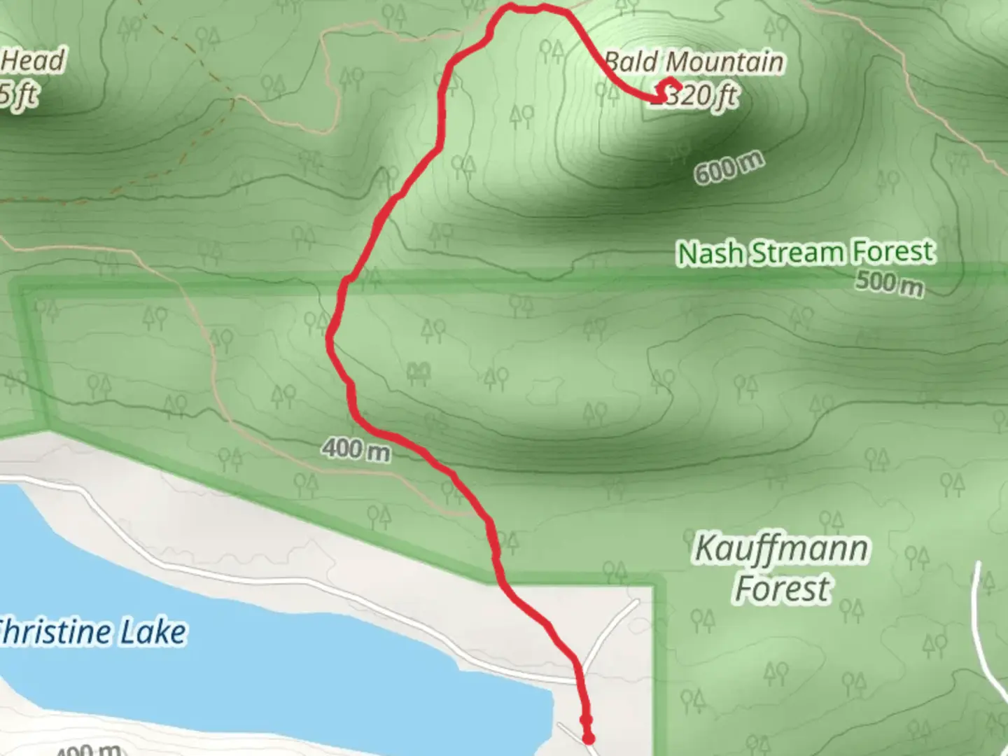 An image depicting the trail Christine Lake to Bald Mountain Trail and its surrounding area.