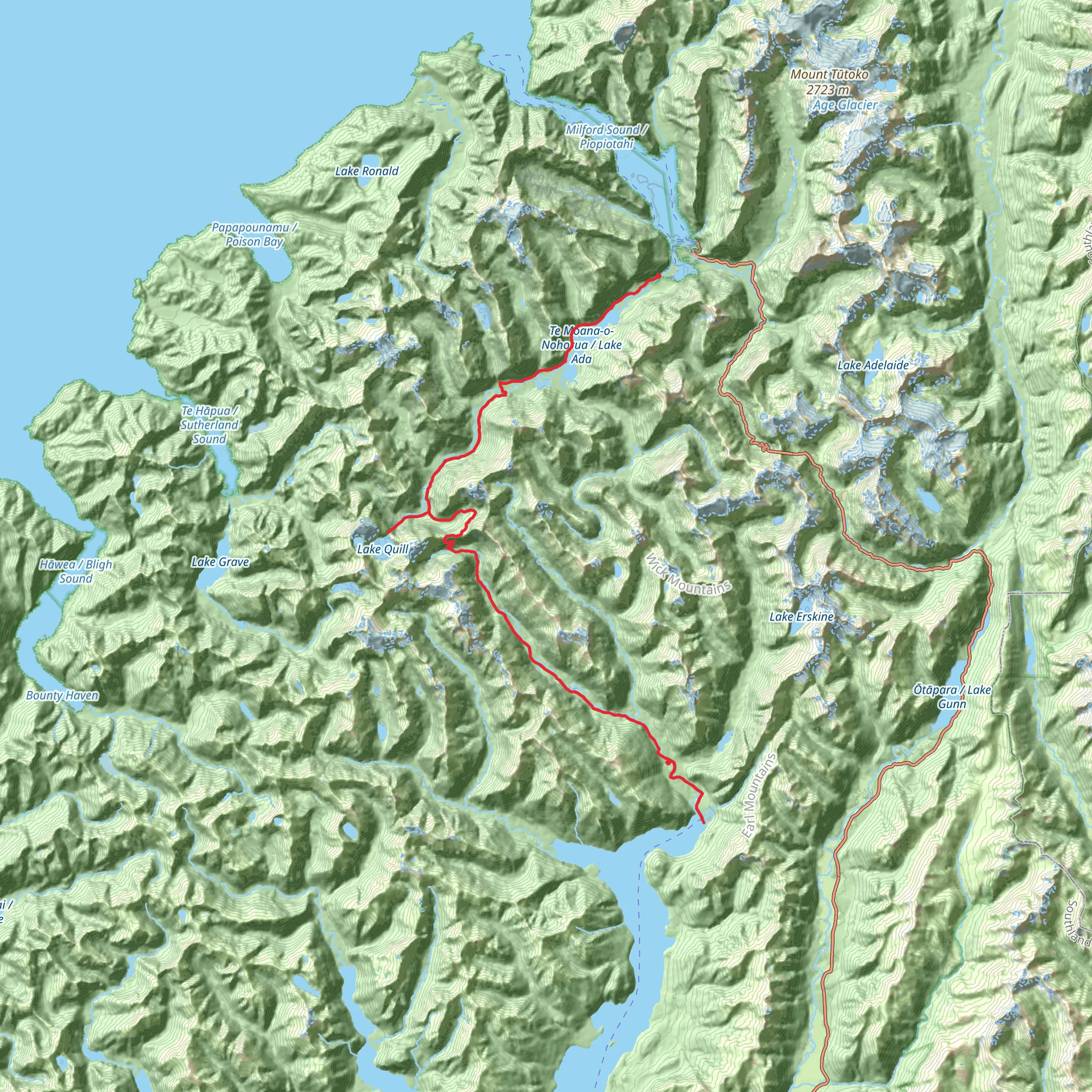 Milford Track mobile static map