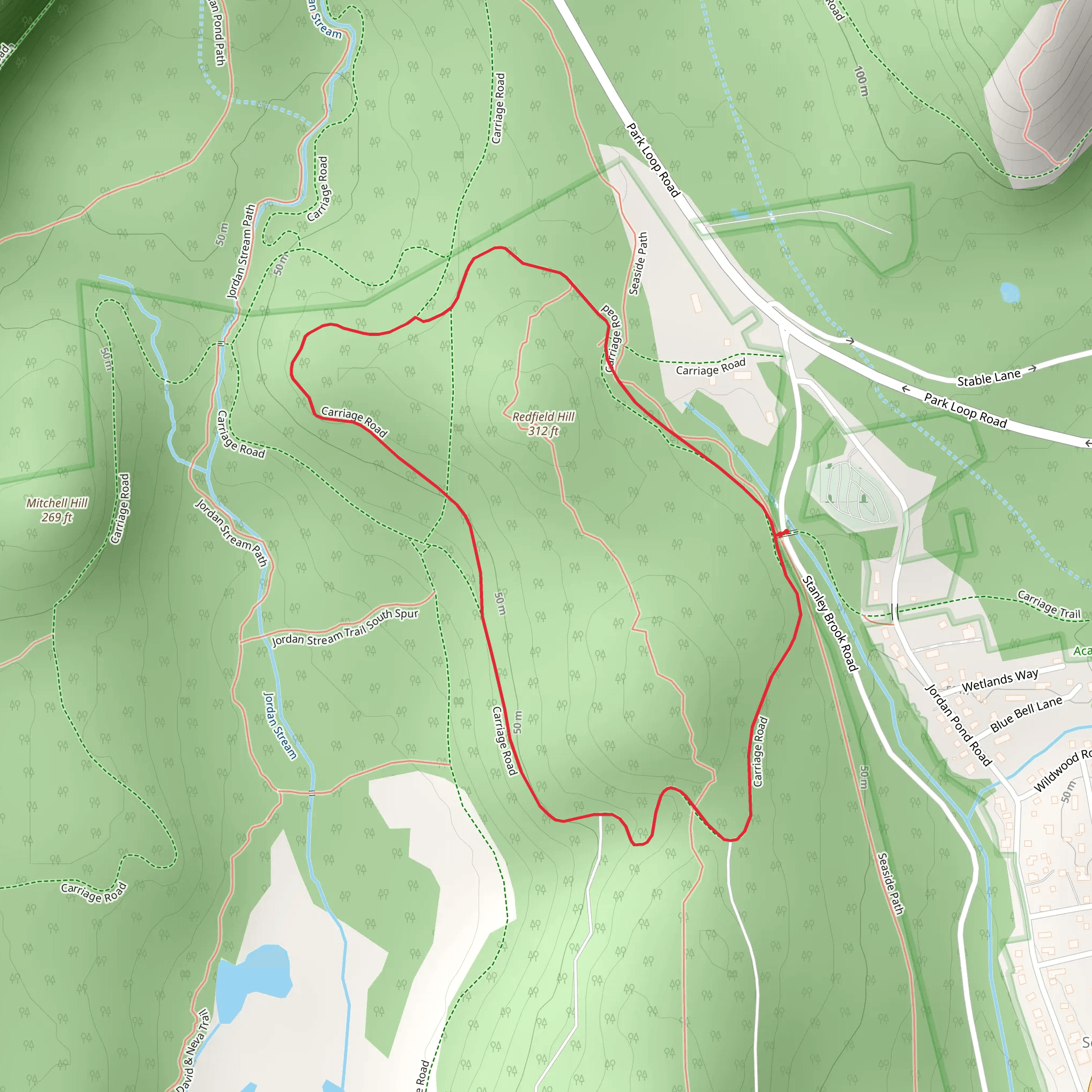 Redfield Hill Trail mobile static map