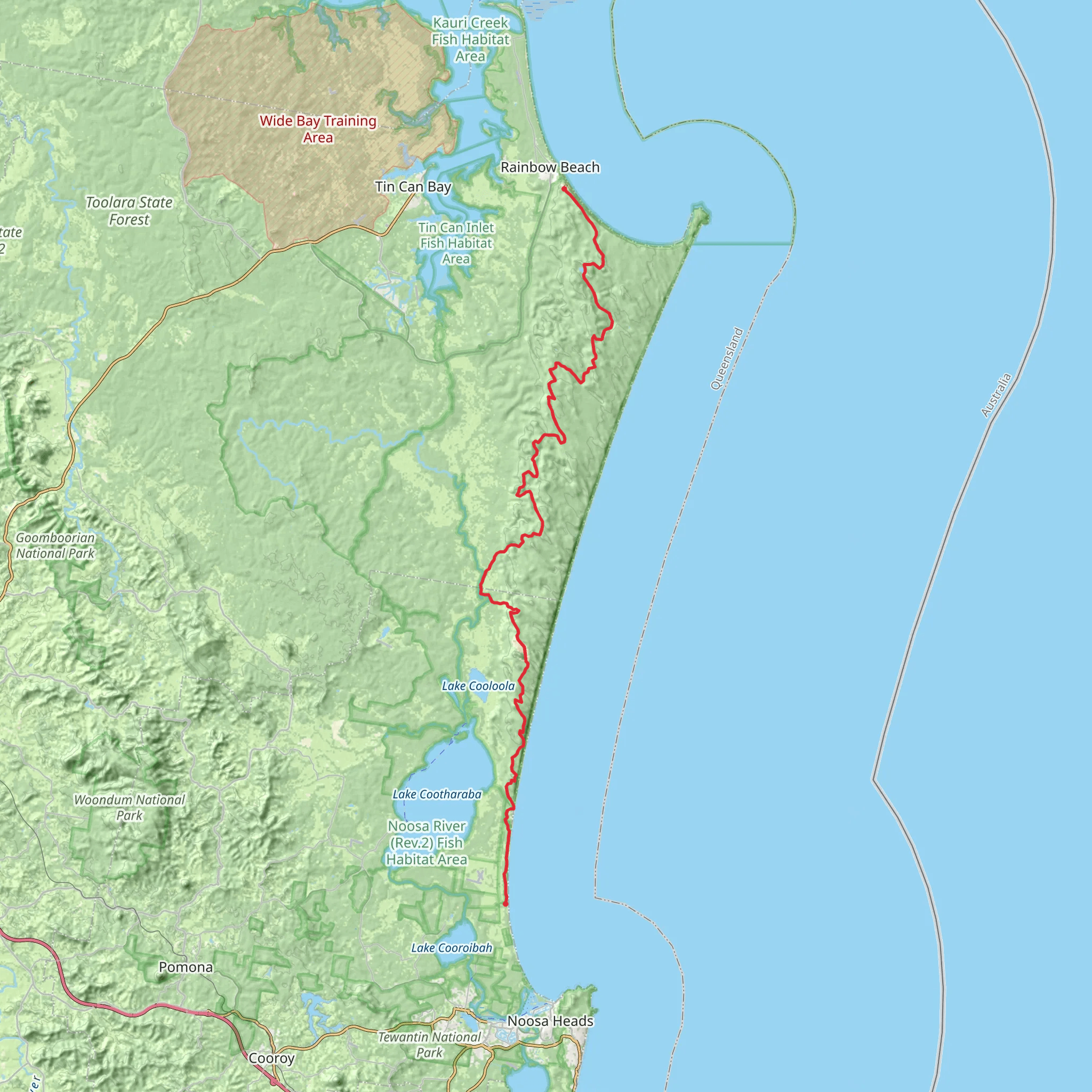 Cooloola Great Walk mobile static map