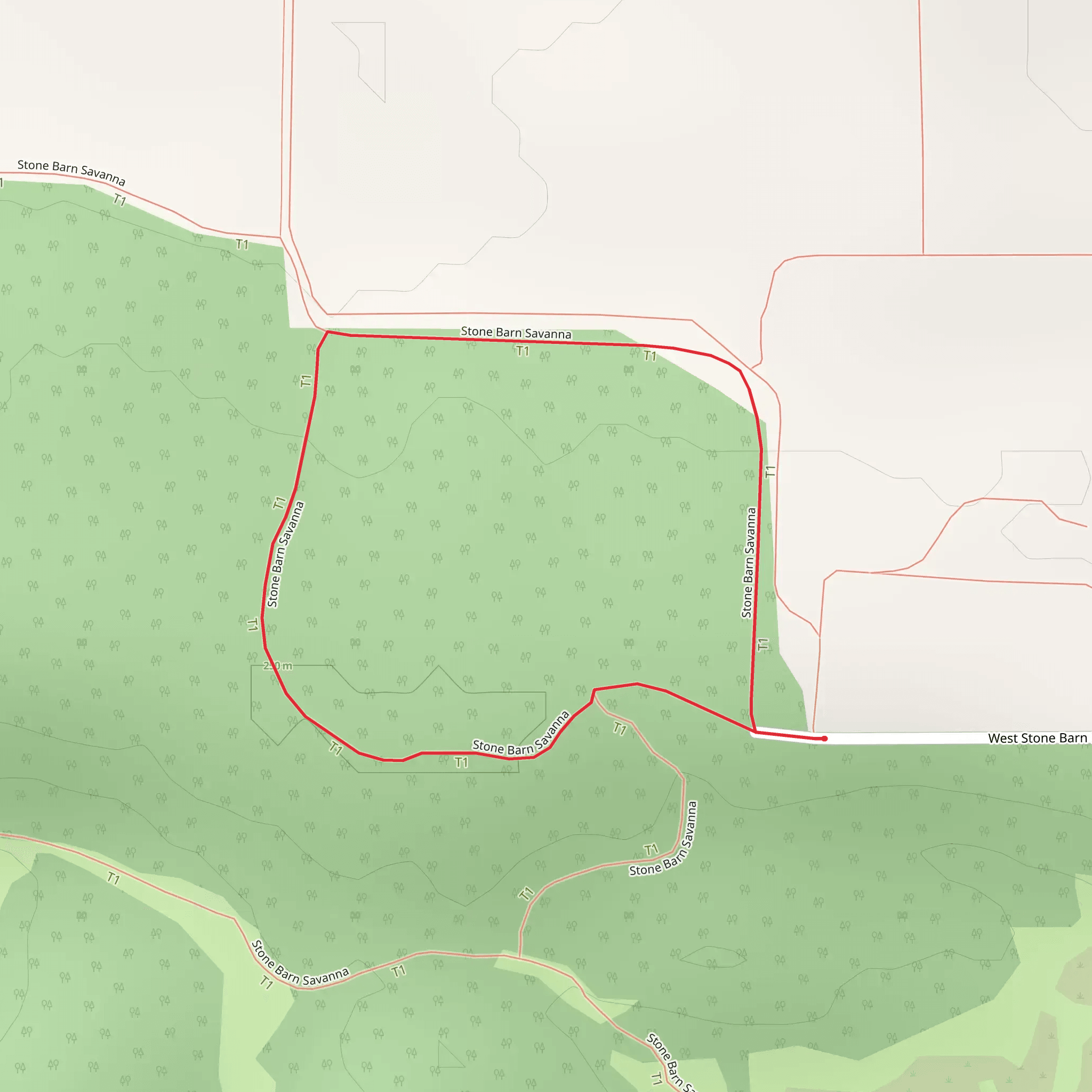 Stone Barn Savanna Loop mobile static map