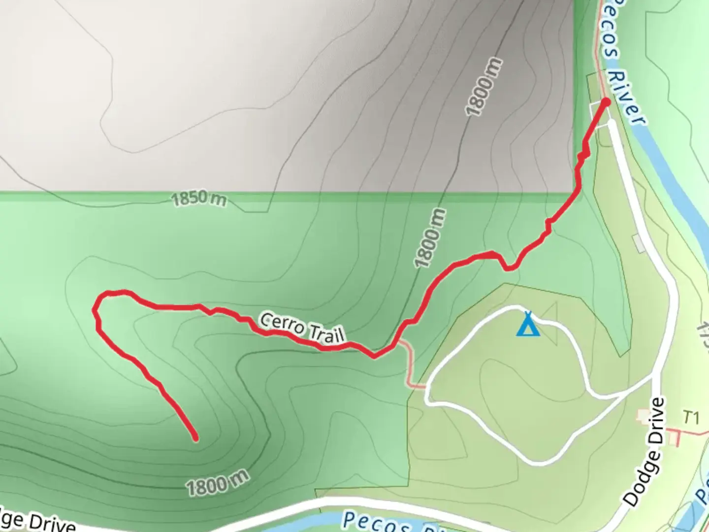 An image depicting the trail Cerro Trail and its surrounding area.