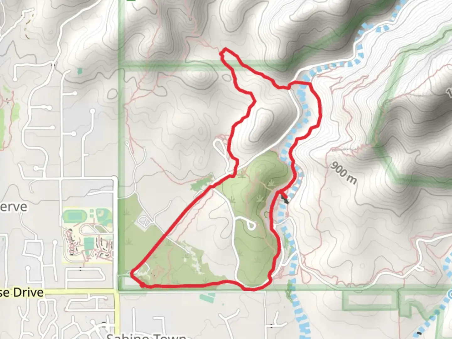 An image depicting the trail Esperero Trail and Sabino Lake Loop and its surrounding area.