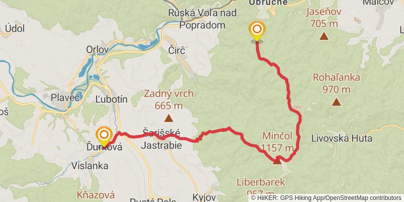 Trans Carpathian Hike stage 28 Map