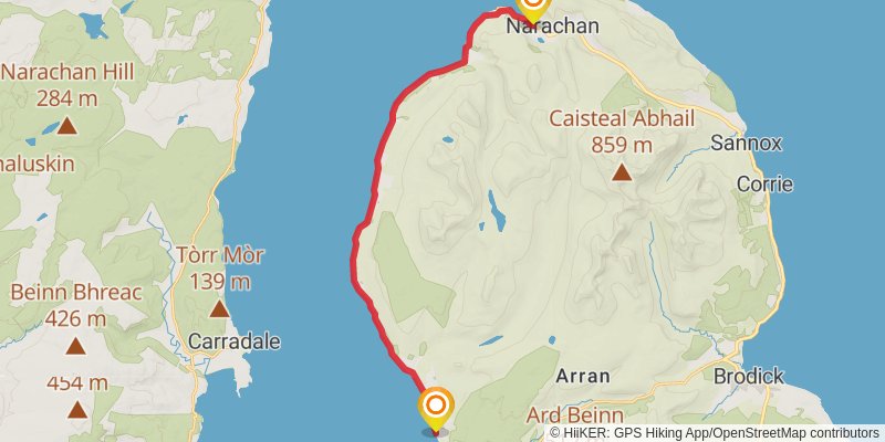 Arran Coastal Way stage 4 Map