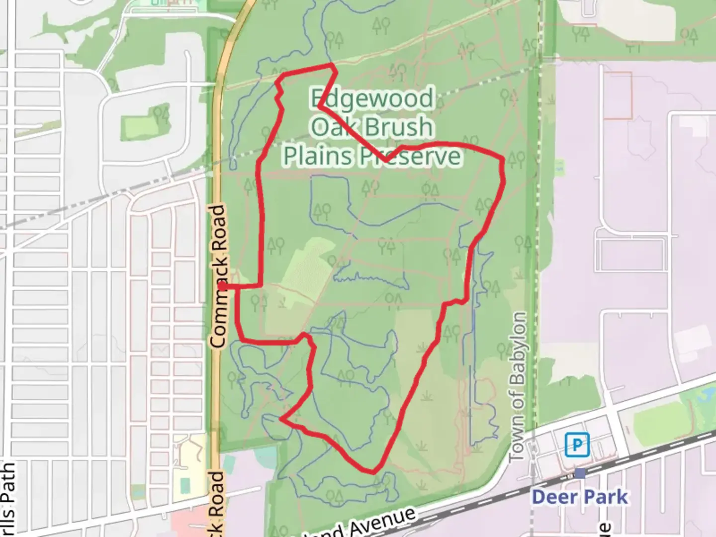 An image depicting the trail Edgewood Hiking Trail and its surrounding area.
