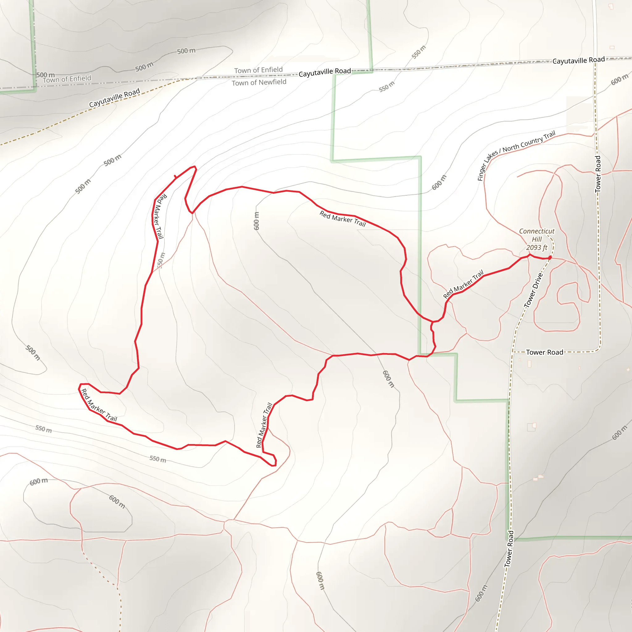 Connecticut Hill West Loop Trail mobile static map