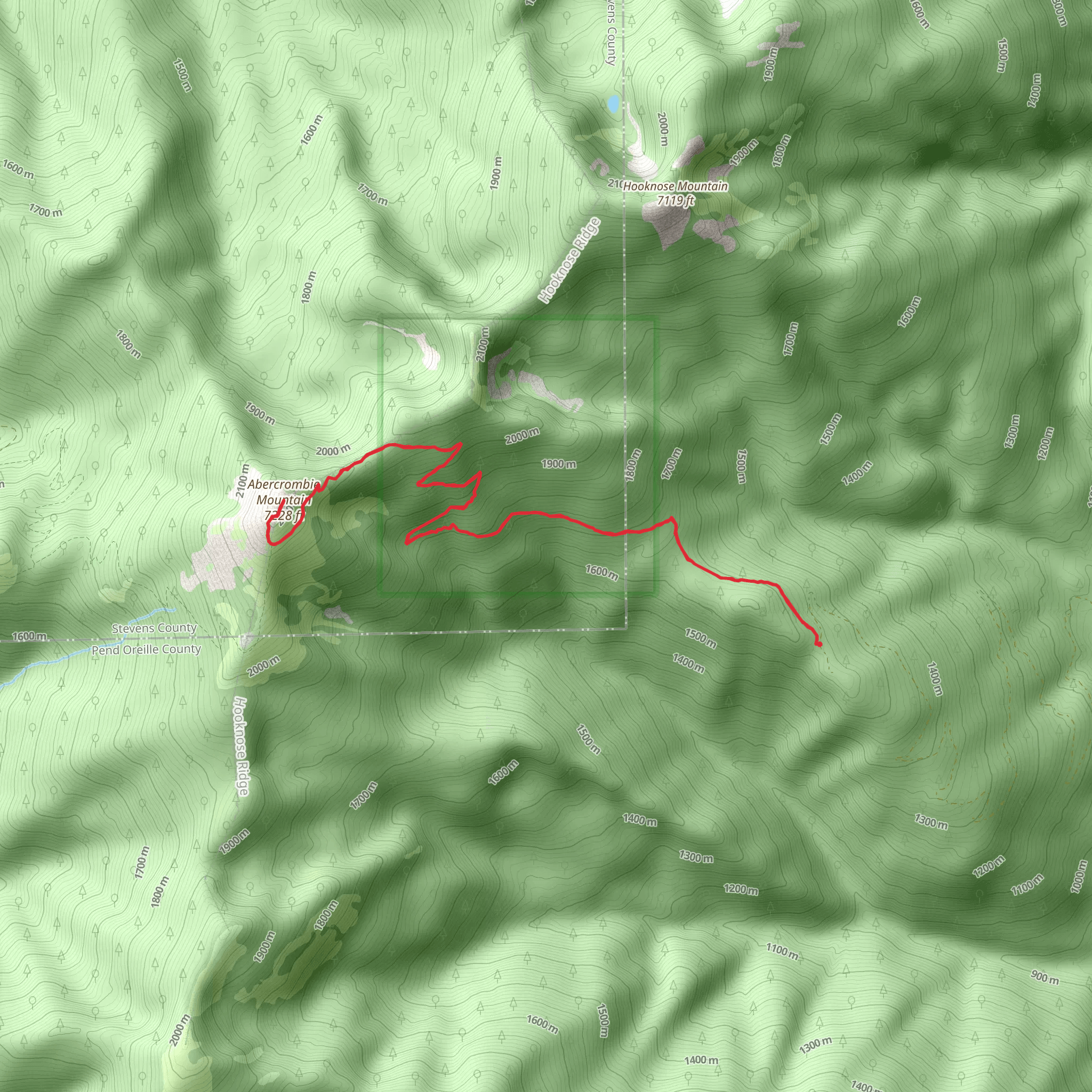 Abercrombie Mountain via Flume Creek Trail mobile static map