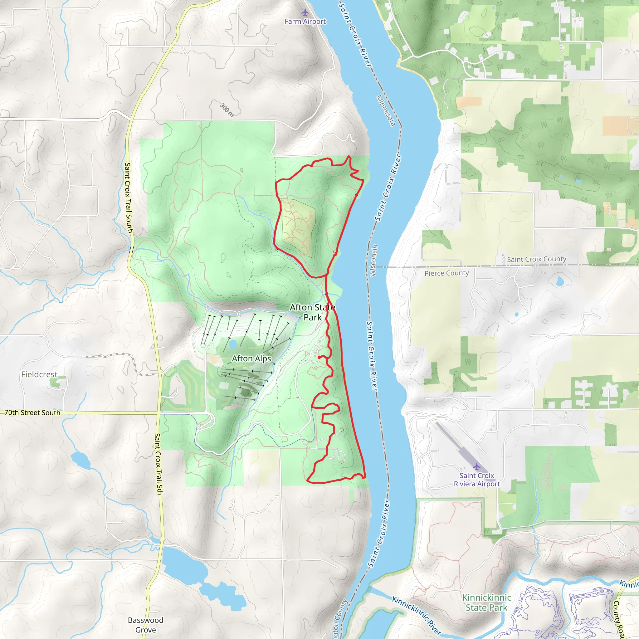 North and South River Loop Trail - Afton State Park mobile static map