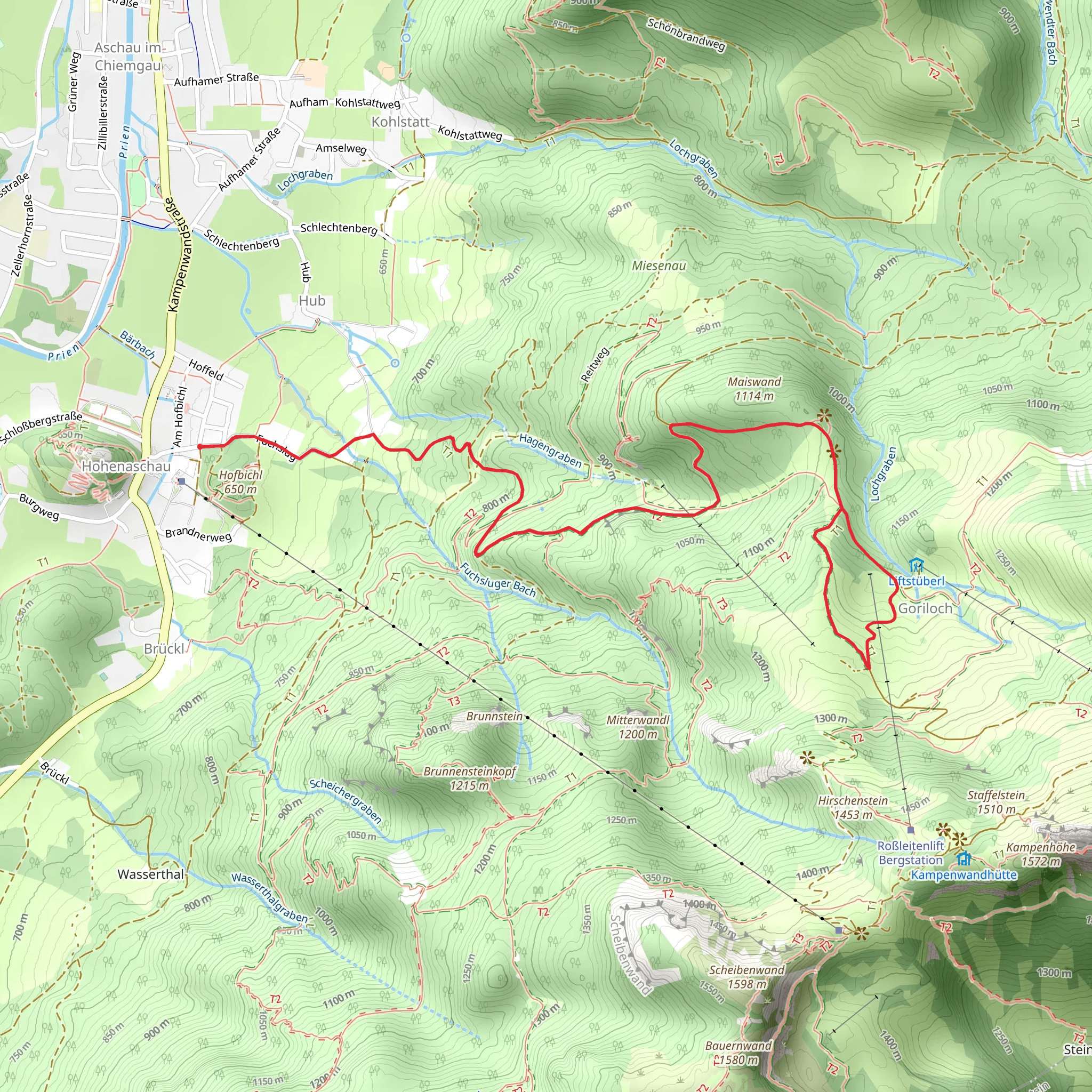 Goriloch Loop via Fuchslug mobile static map