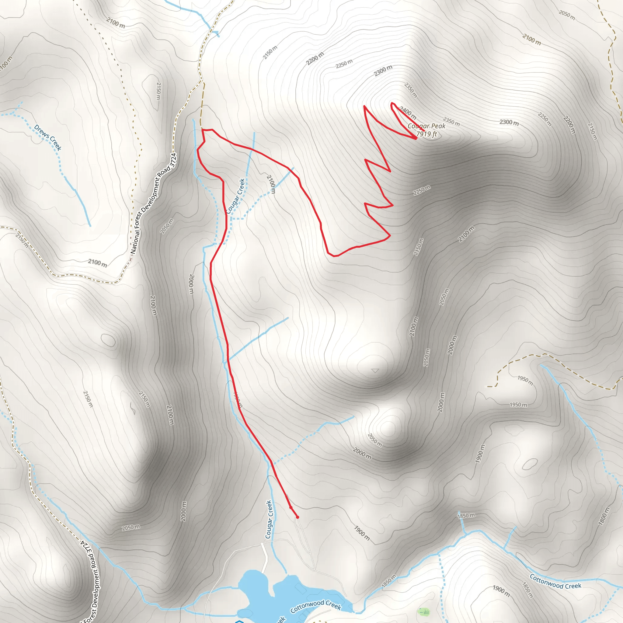 Cougar Peak Trail mobile static map