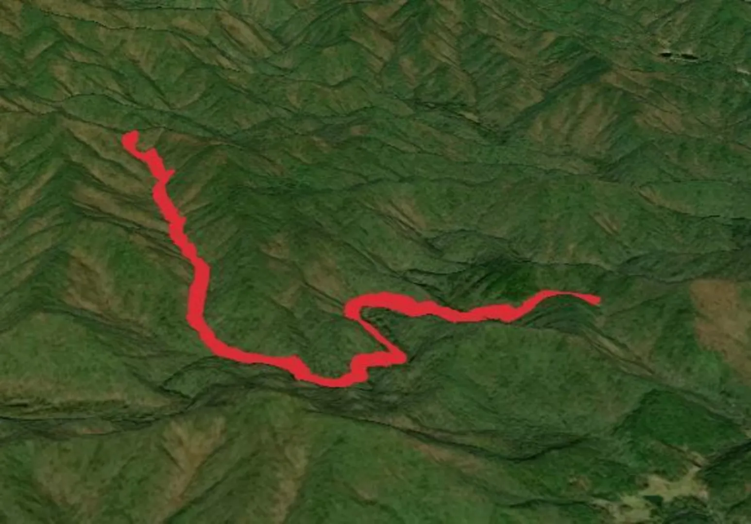 An image depicting the trail Poundingmill Trail via South Mills River Road Trail and its surrounding area.