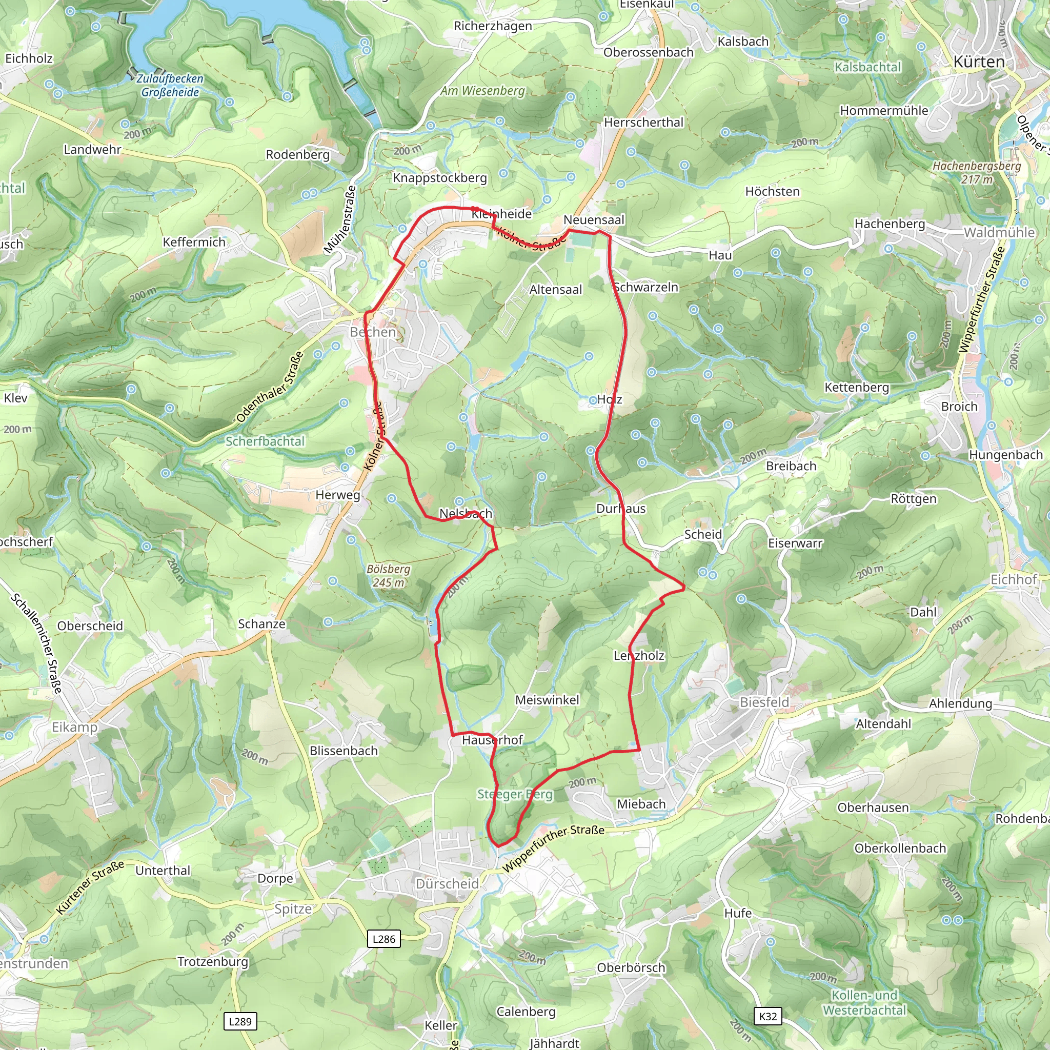 Weyerbach via Biesfelder Straße and Weyermuehle mobile static map