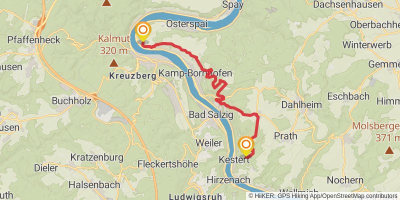 Rheinsteig stage 8 Map