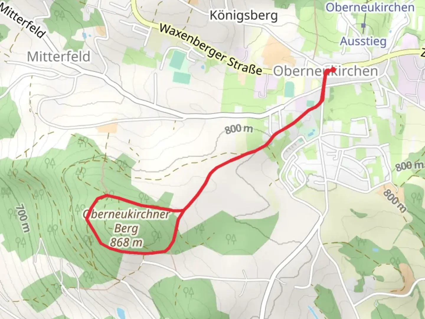 An image depicting the trail Kleine Bergrunde and its surrounding area.