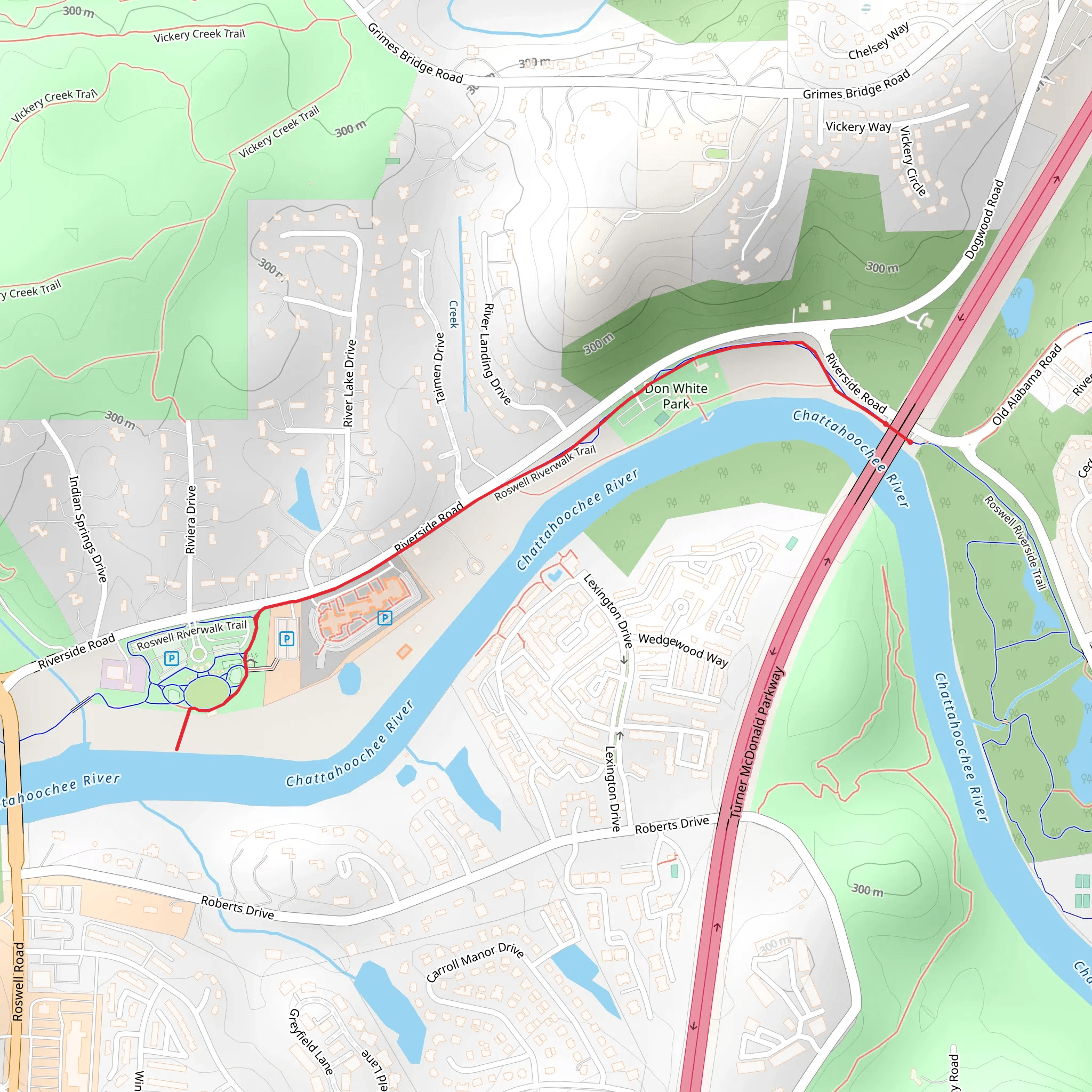 Roswell Riverwalk Trail mobile static map