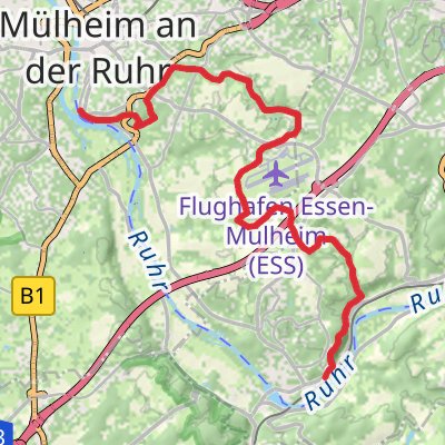 Kettwig to Floraweg Walk mobile static map