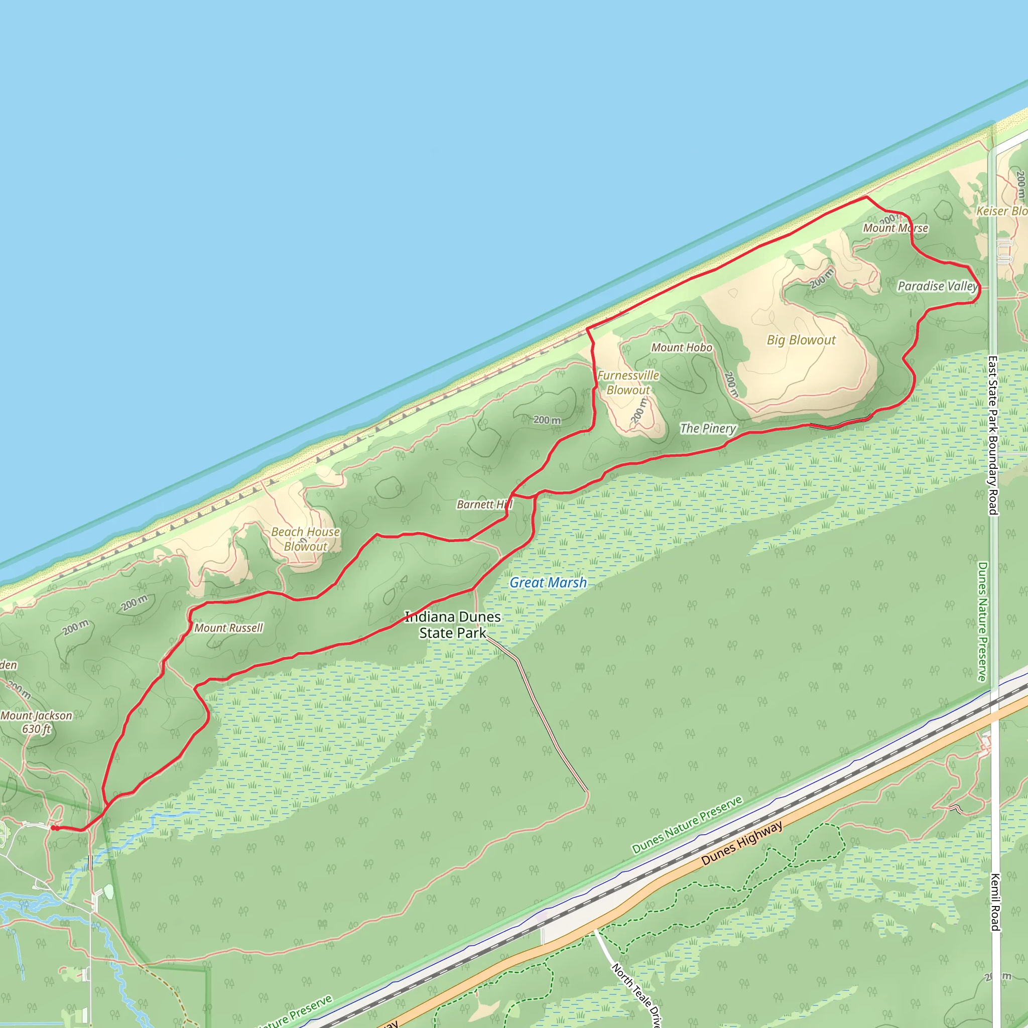 Mount Russell, Barnett Hill and Mount Morse via Trail 10 mobile static map