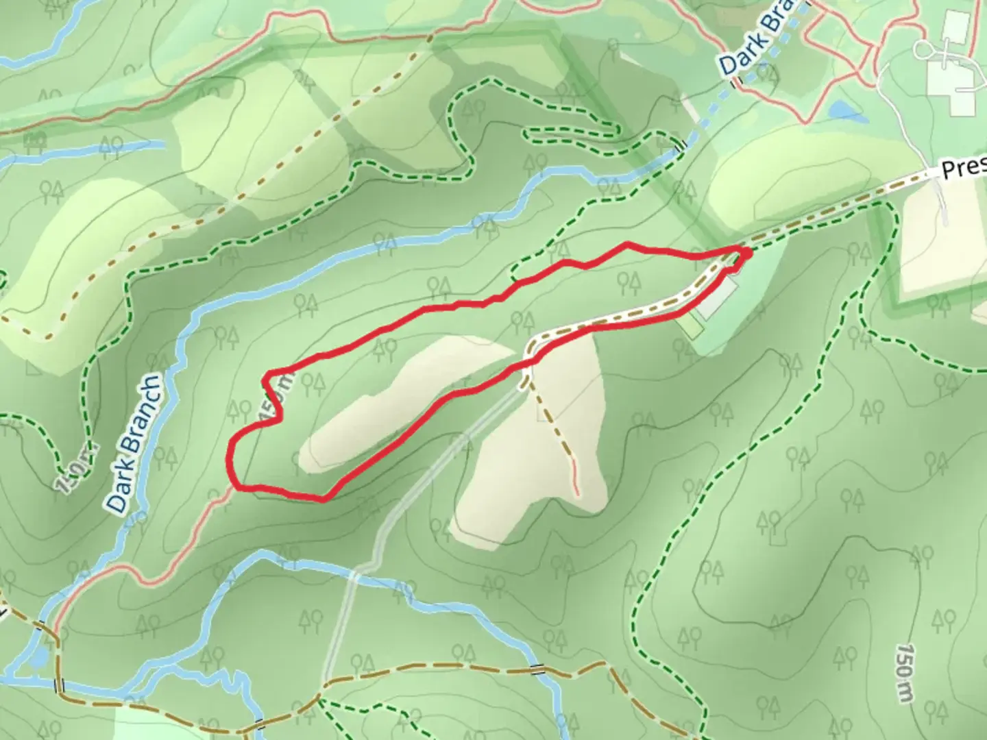 An image depicting the trail Dark Branch Loop Trail and its surrounding area.