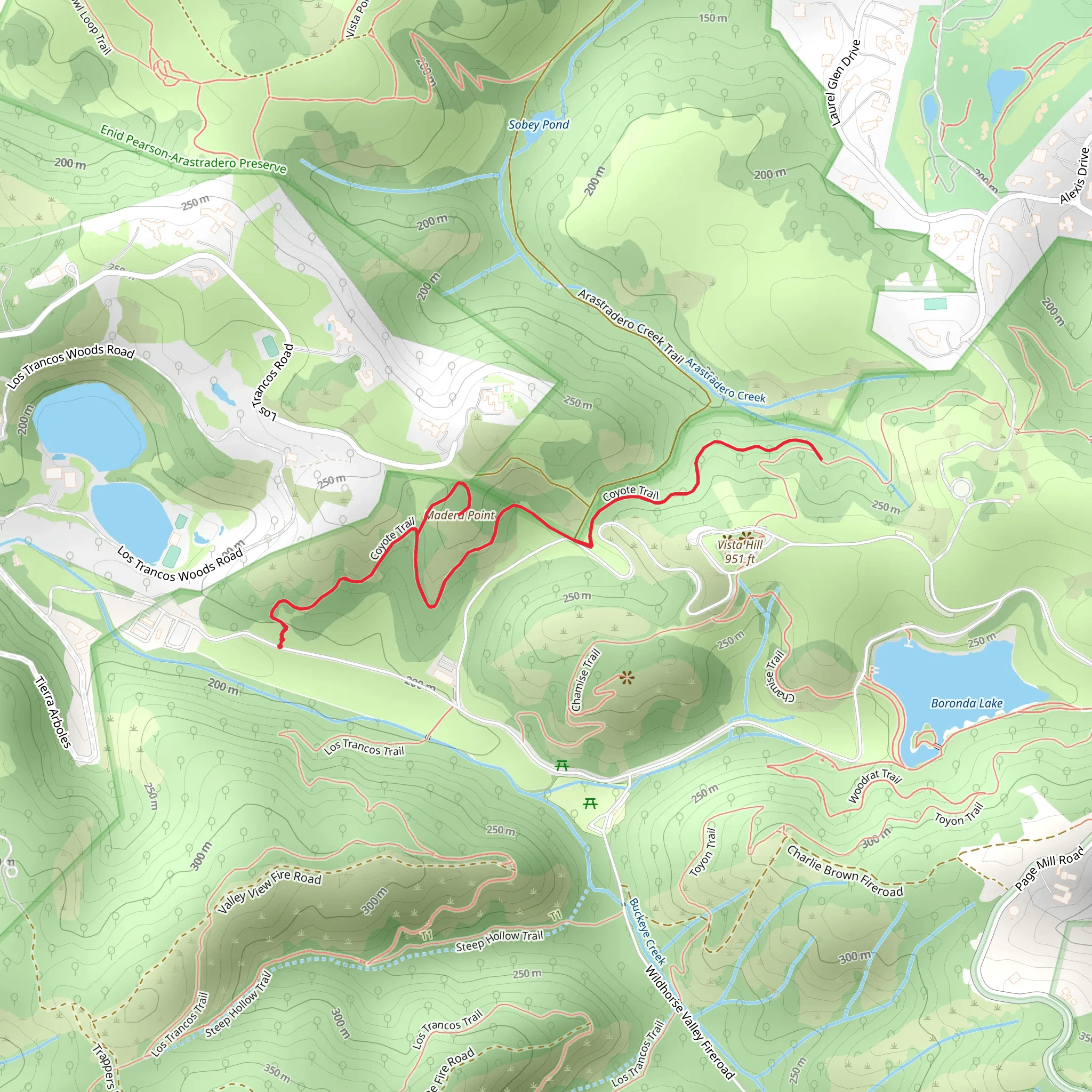 Madera Point and Coyote Trail mobile static map