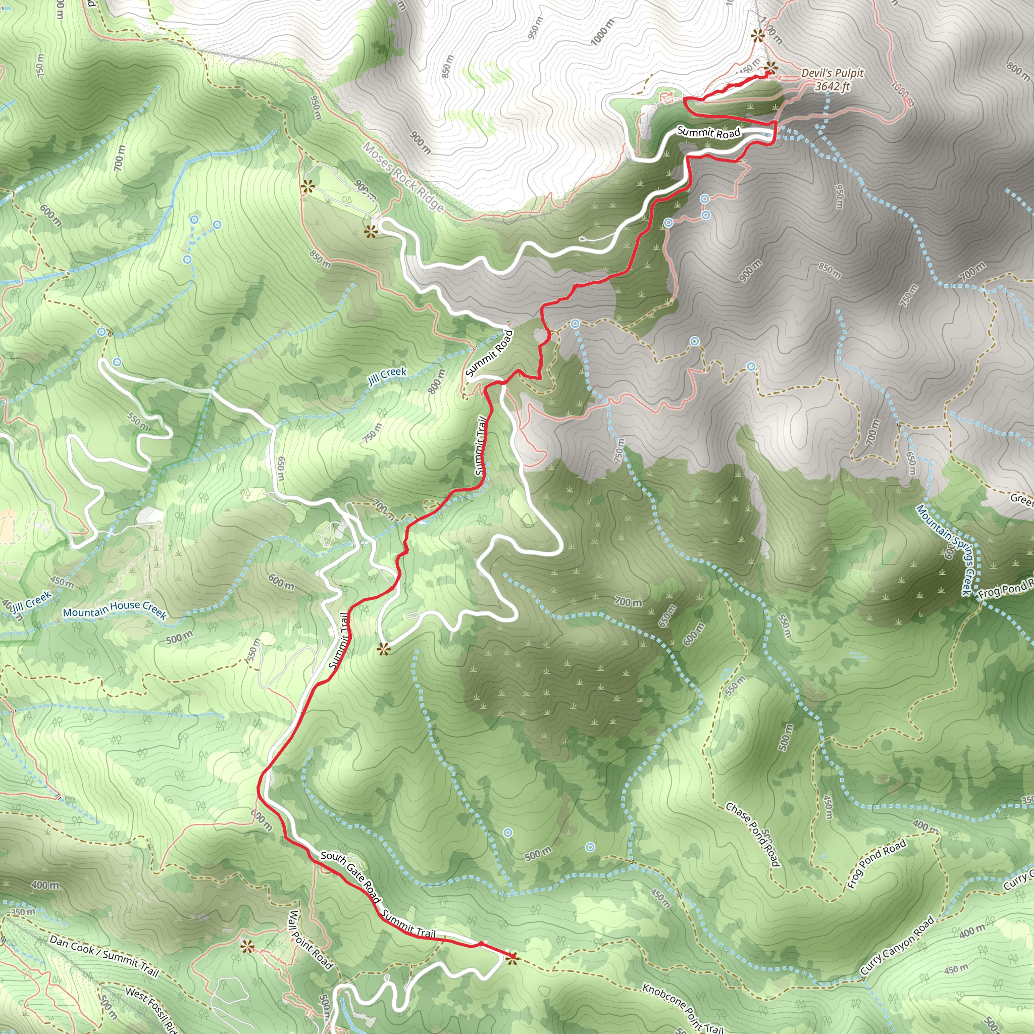 Mount Diablo via Summit Trail mobile static map