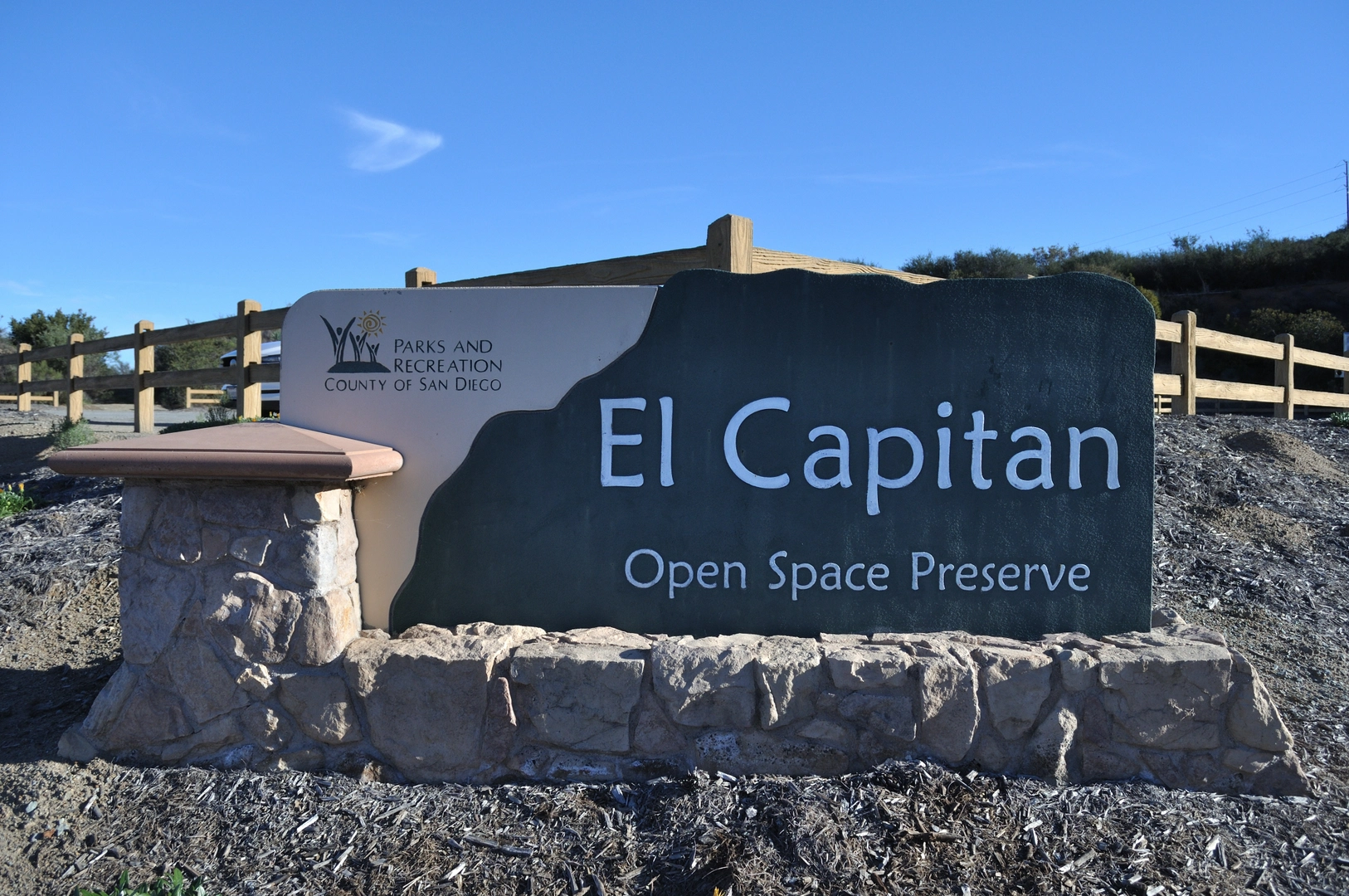 An image depicting the trail El Cajon Mountain via Blue Sky Ranch Road and its surrounding area.