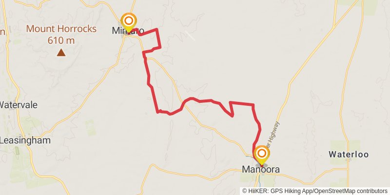 Lavender Federation Trail stage 14 Map