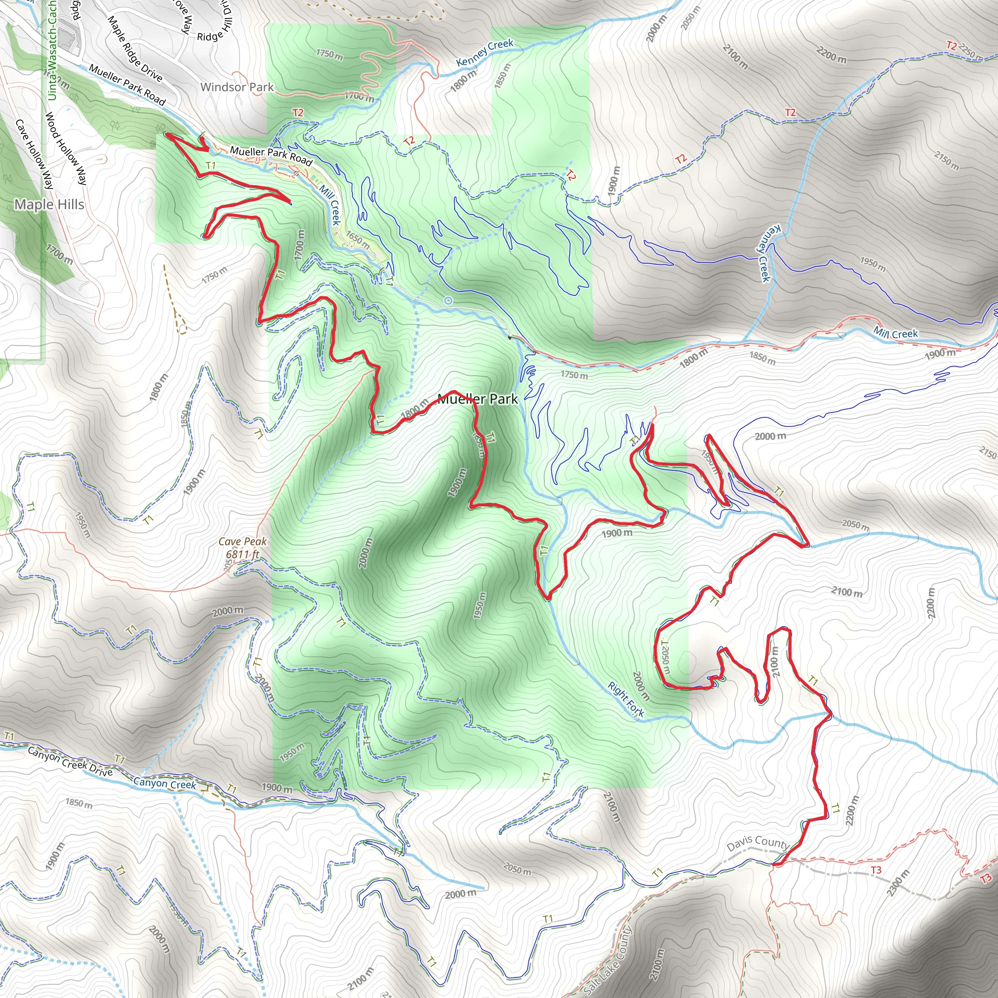 Mueller Park Trail from Mueller Park Road mobile static map