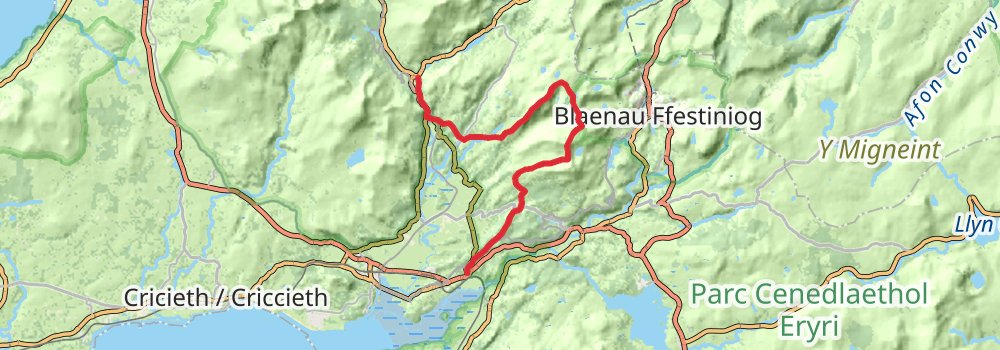 Snowdonia Way - Mountain Trail stage 5 Map