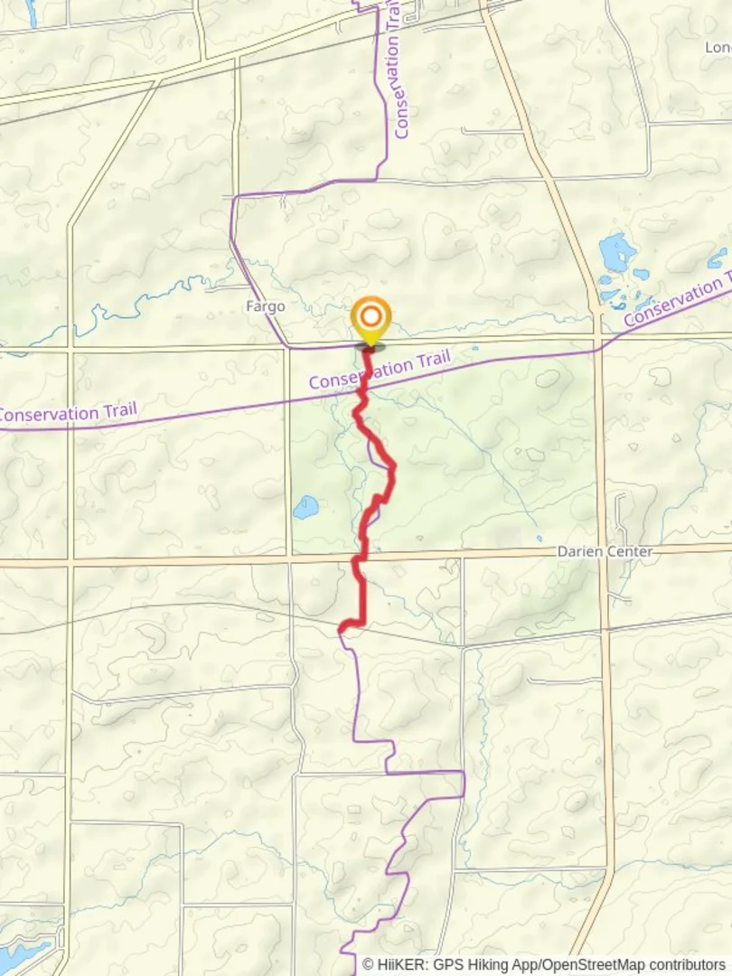 An image depicting the trail Darien Lakes State Park and its surrounding area.